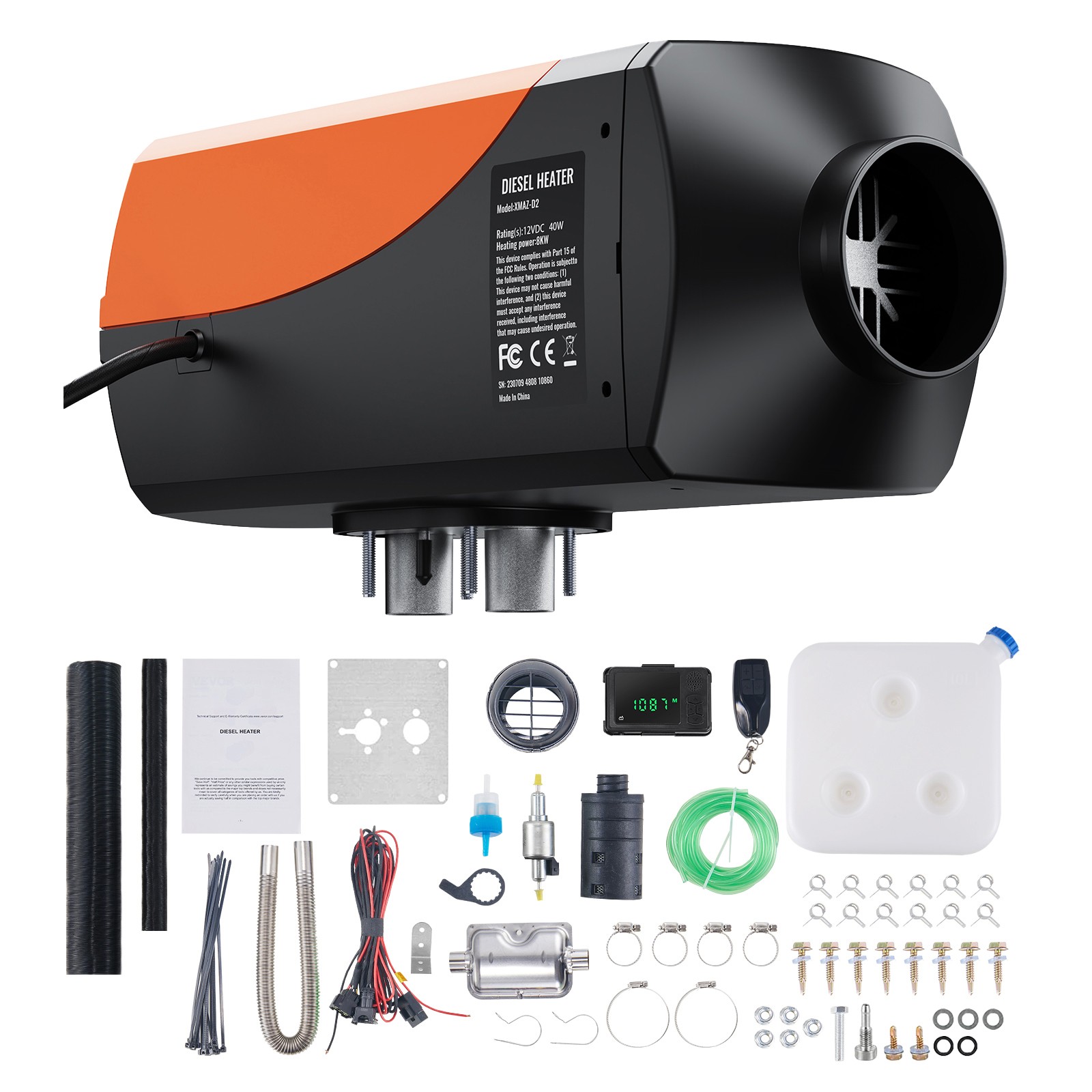 Uimoso 12V 8KW Diesel Air Heater with Bluetooth Control and LCD for Vehicle Use