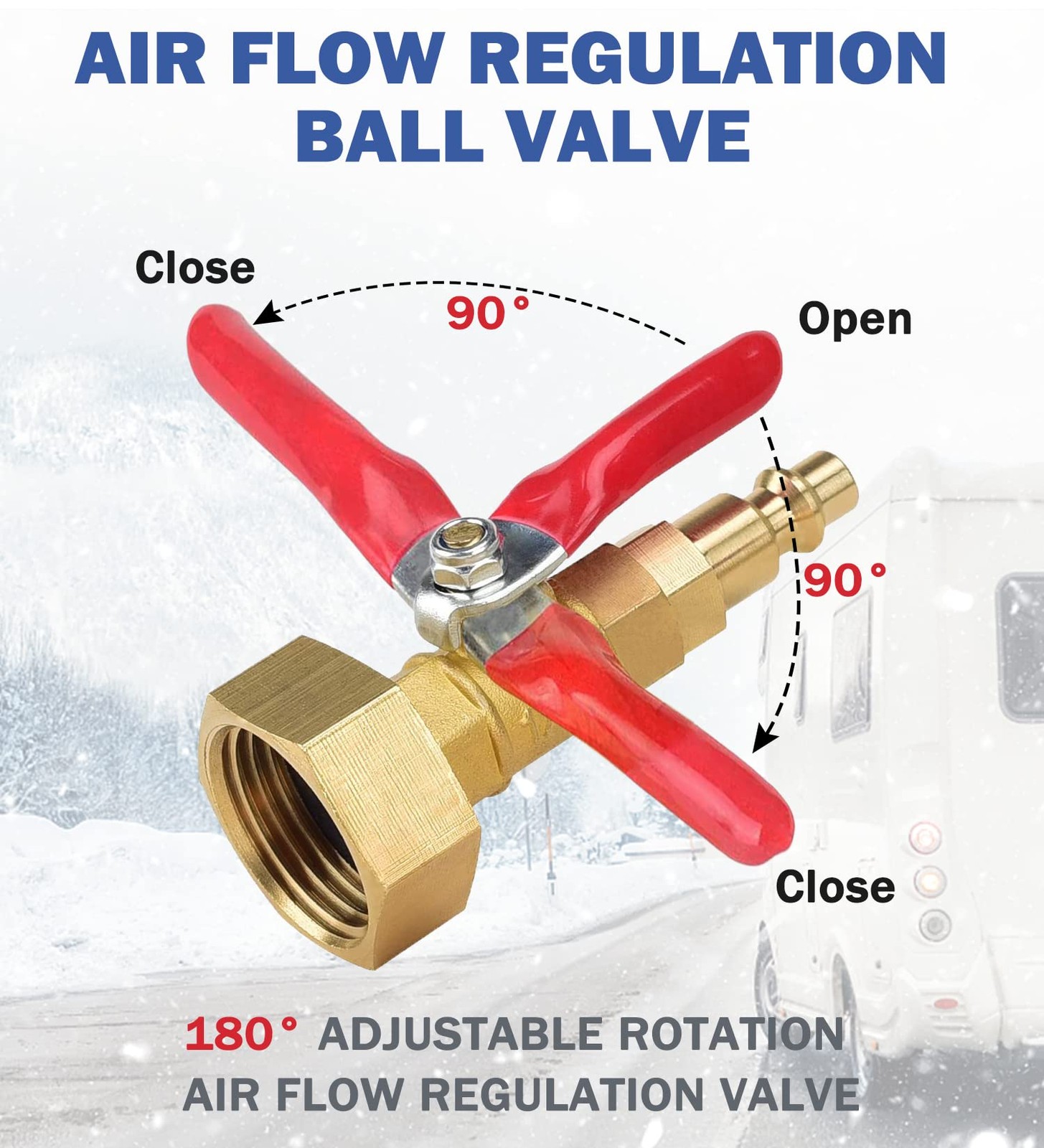 CURHOO RV Winterizing 1/4″ Quick-Connect & 3/4″ GHT, 2 pack, with 2 fittings