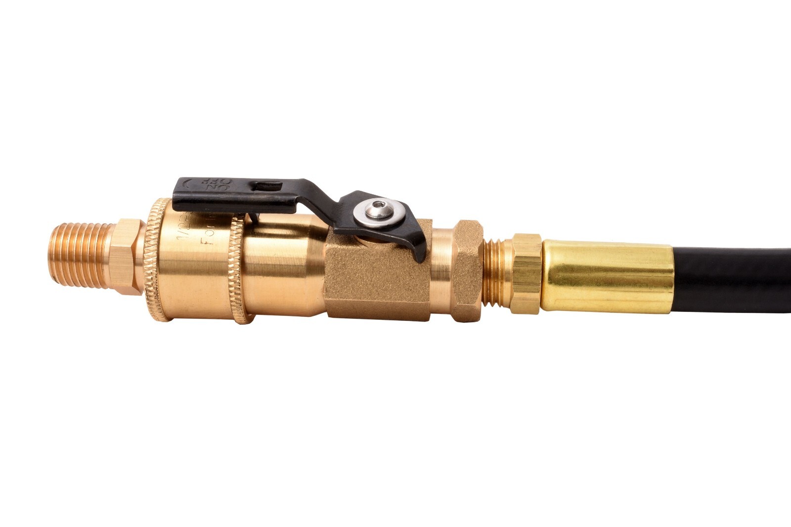 1/4 in. RV Propane Quick Connect Adapter for LP or NG Hose with Shutoff Valve