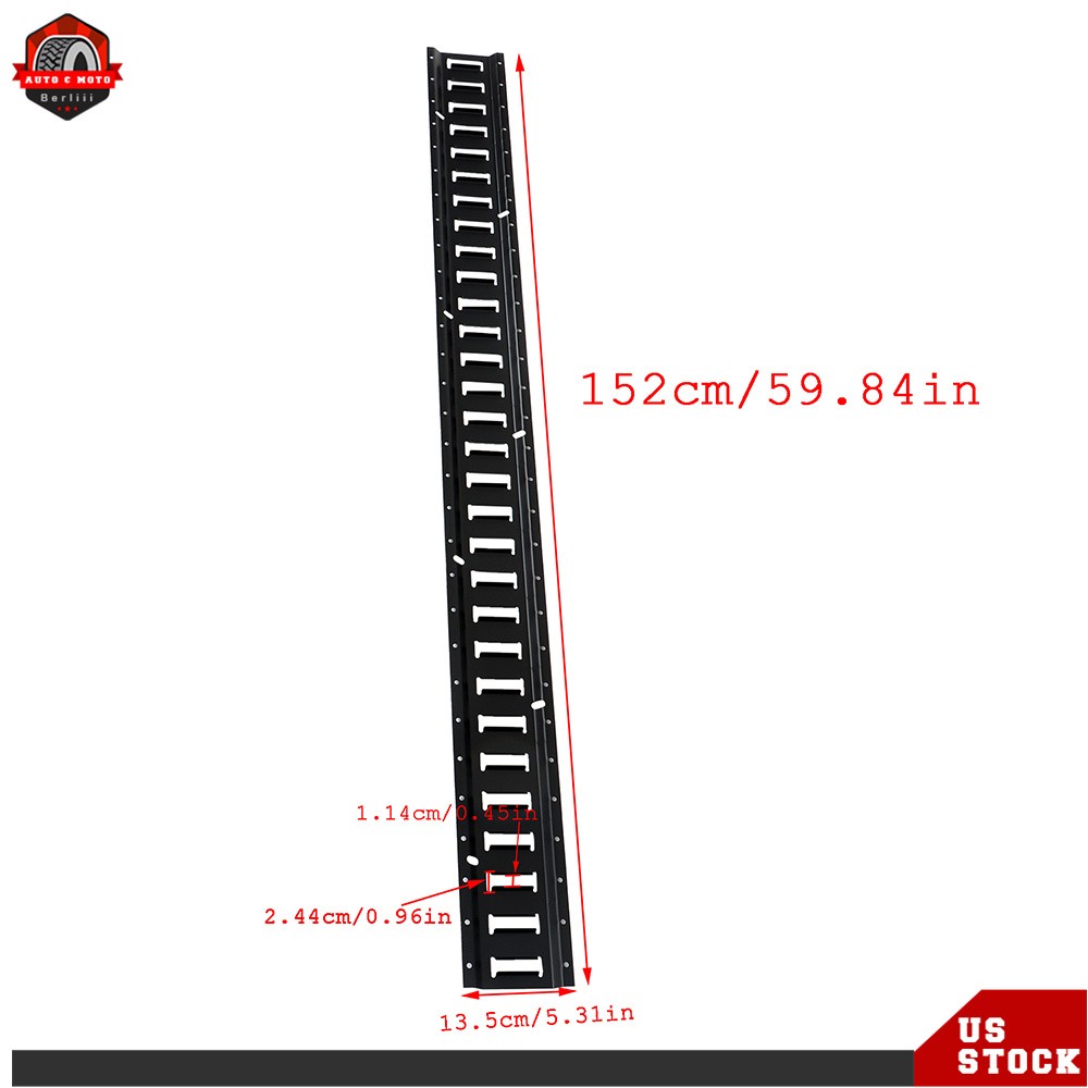 E Track Bar Rails Powder Coat Stainless Steel E Track Tie Down Rail Kit 5′ 8Pcs