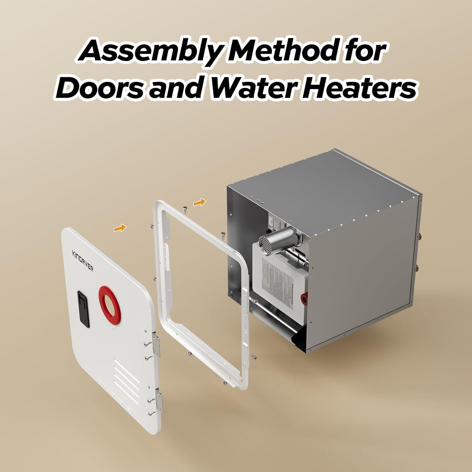 KINGRVER 18×18 inches White Door RV Water Heater For Suburban 10/12 Gallon