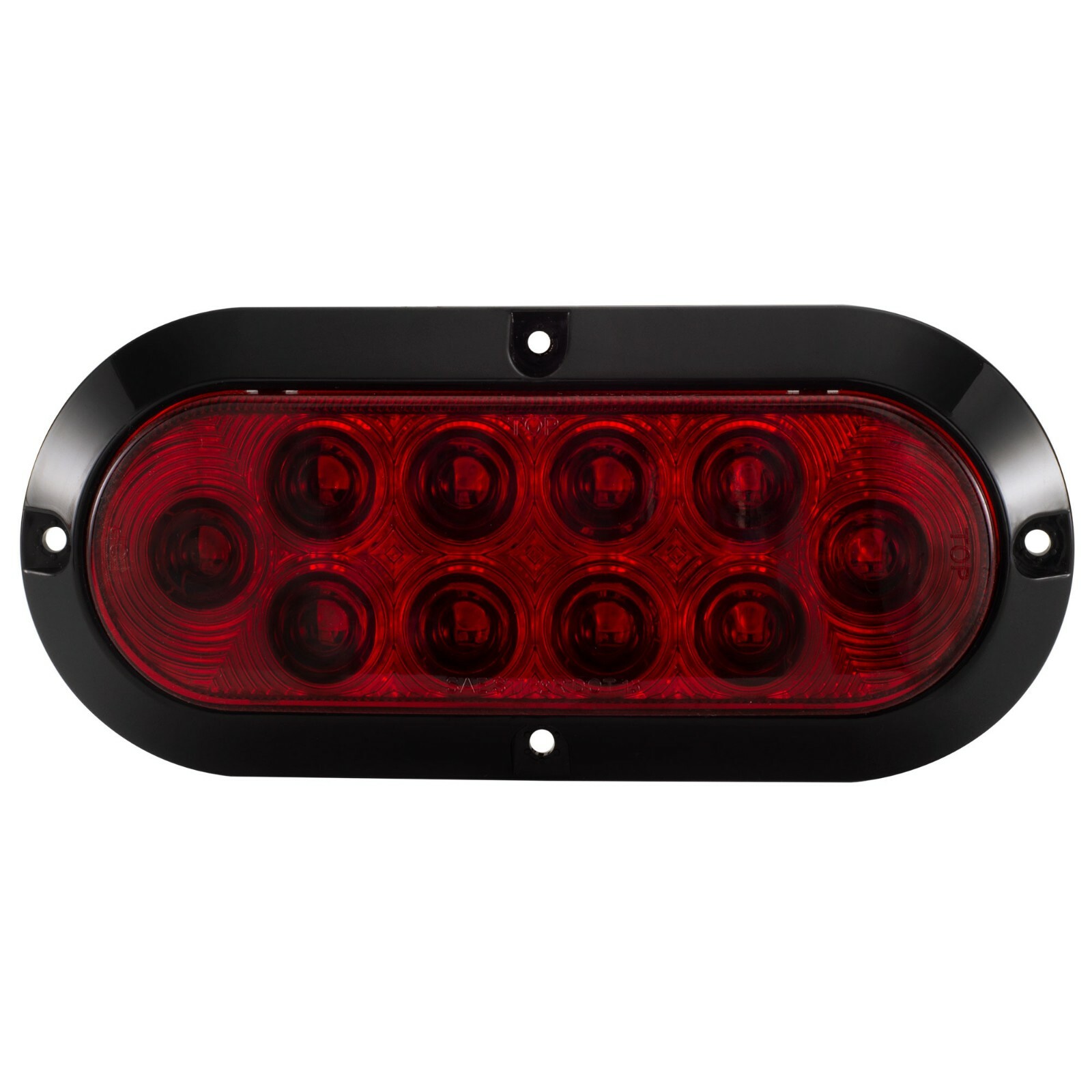 RecPro 6in Red Oval LED Stop Tail Turn Light Surface Mount Black (4 Pack)