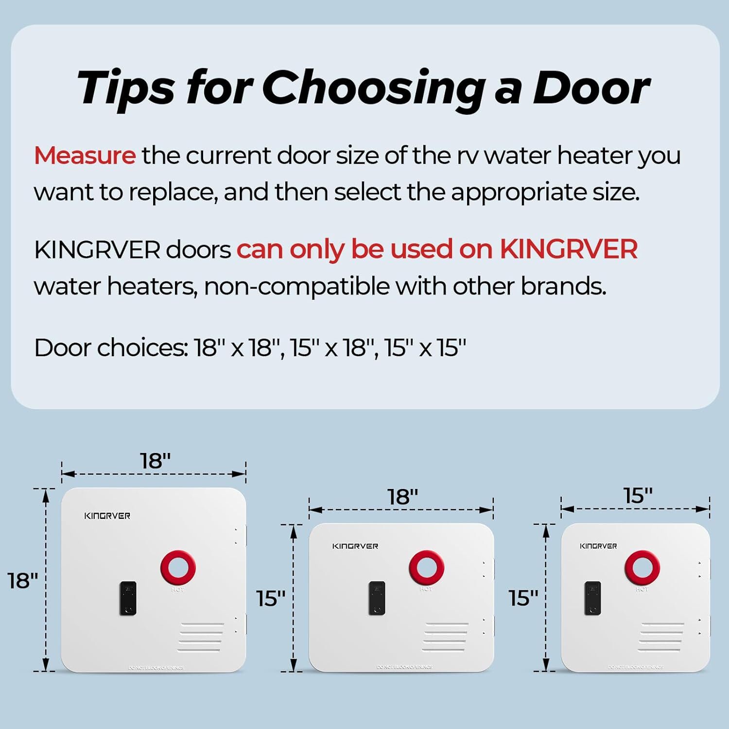 KINGRVER 18×18 inches White Door RV Water Heater For Suburban 10/12 Gallon