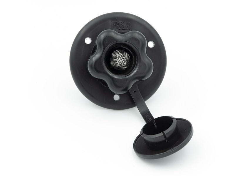 B&B Molders 94217 Fresh Water Inlet, Flange Type, UV Resistant Plastic, Black