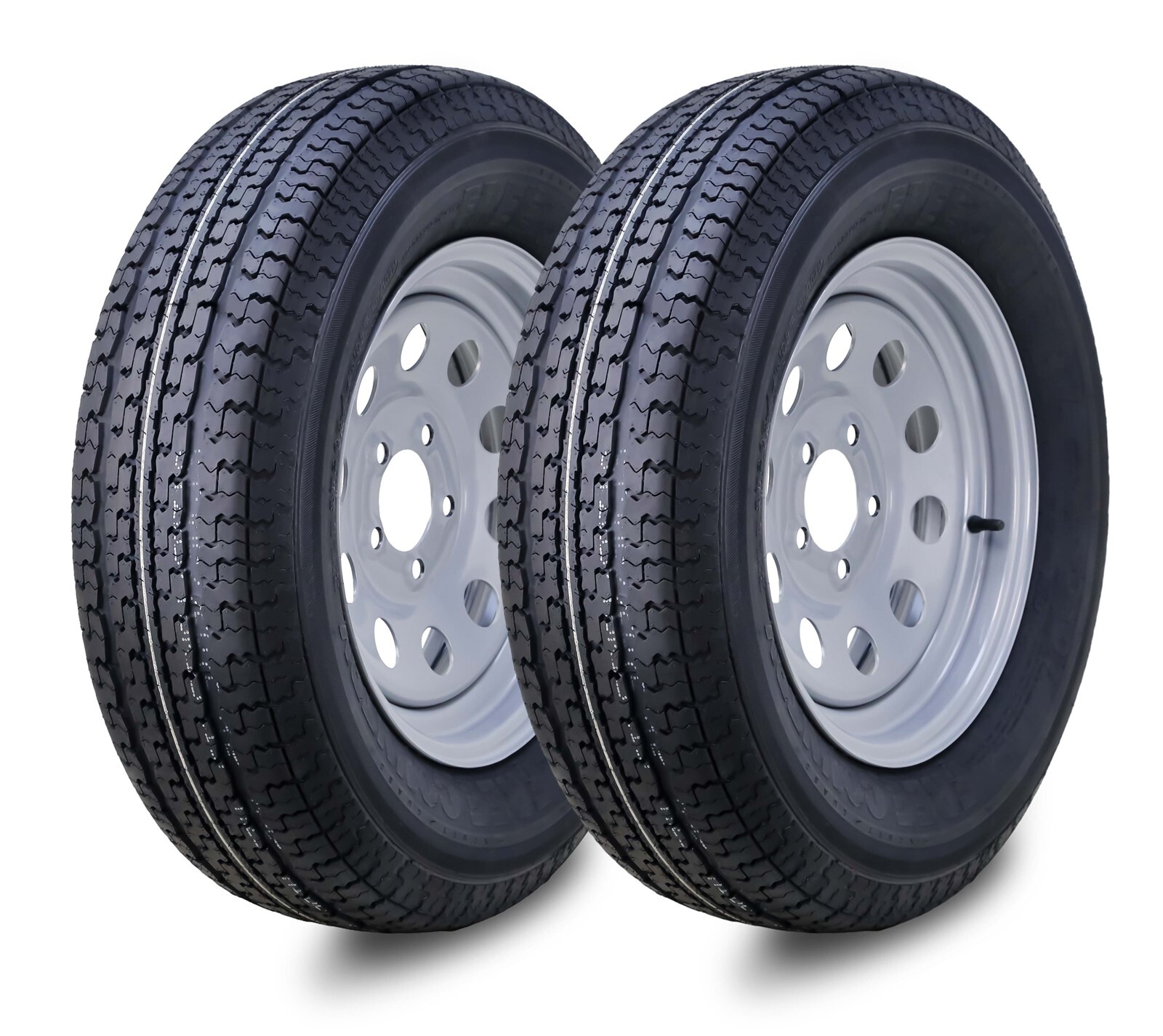 2 FC Trailer Tire Assembly ST225/75R15 10-Ply Silver Mod Rim 6 Lug on 5.5″