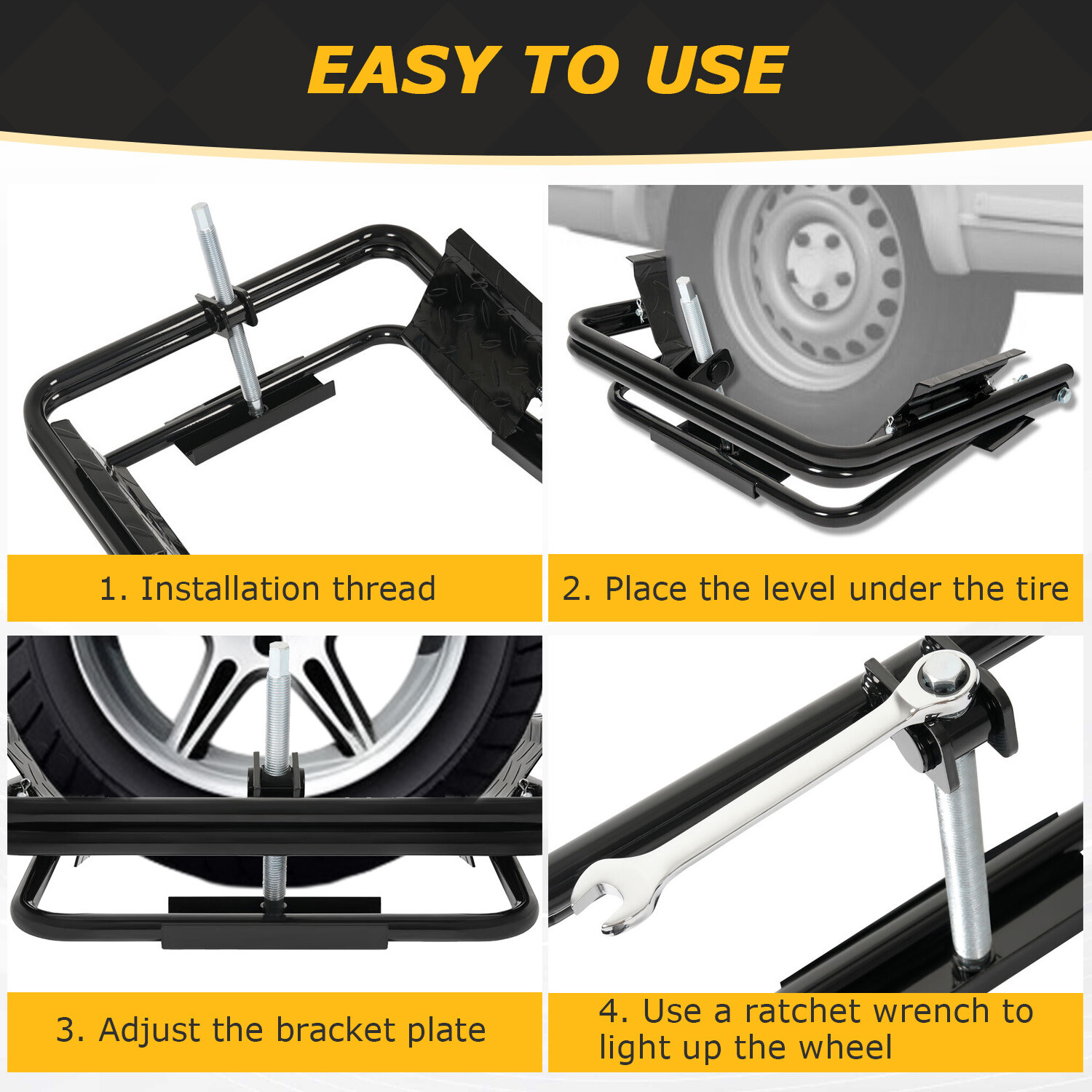Tire Leveler For Light RV Trailers Camper Van Leveling System w/Ratchet Wrench