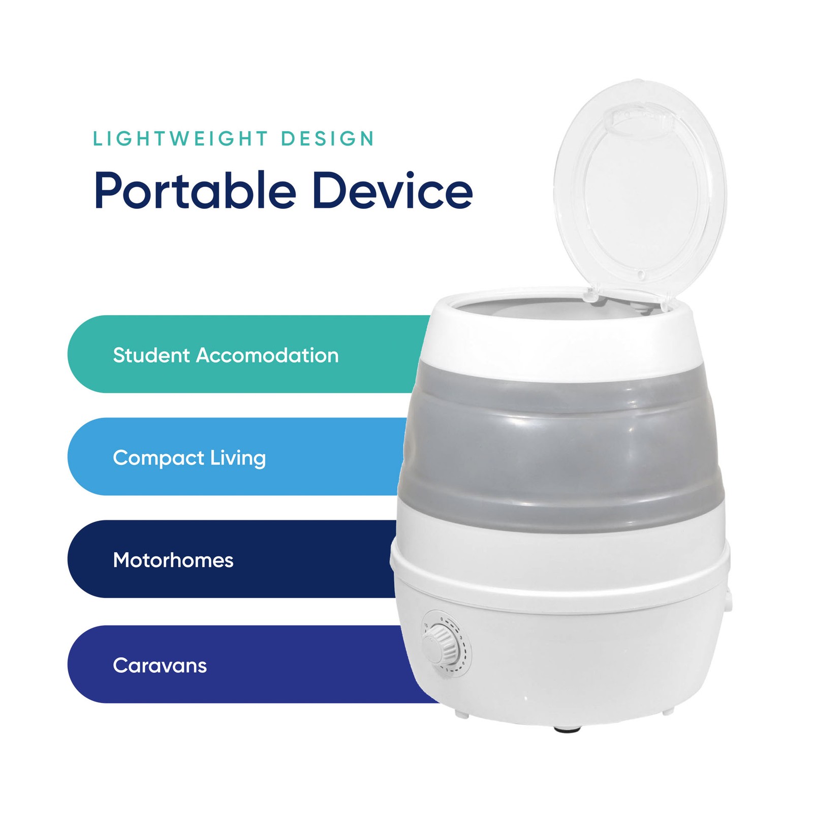 Streetwize Portable Washing Machine Collapsible 230v Student Motorhome – LW663