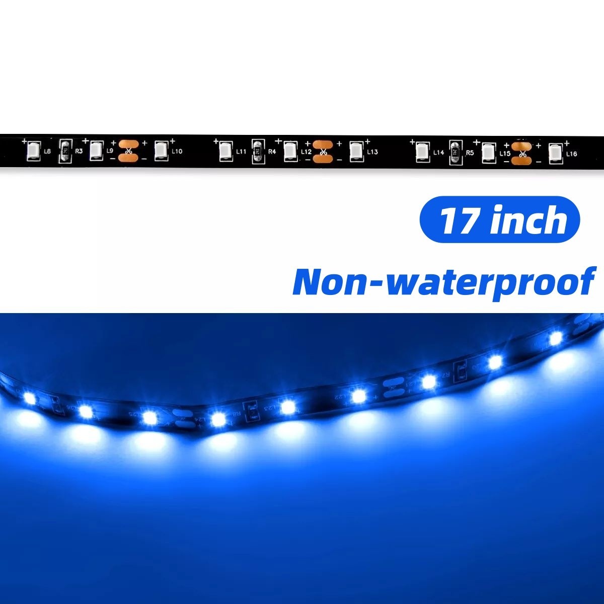 12V 17″/21″/30″/48″/132″/196″ LED Strip Flexible Light SMD2835 RV SUV Decor