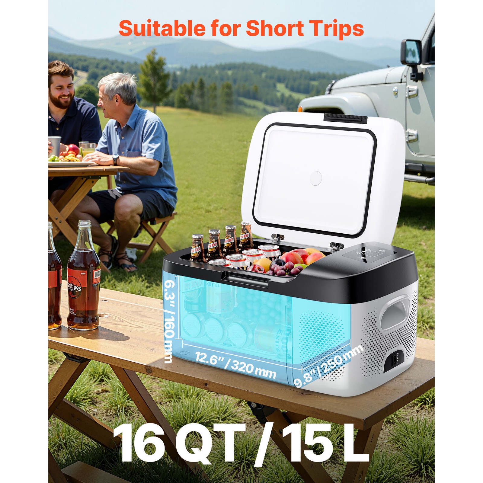 16 QT Cars Freezer for RVs, Campsites, Boats, Camping, Fishing, 60W Freezer