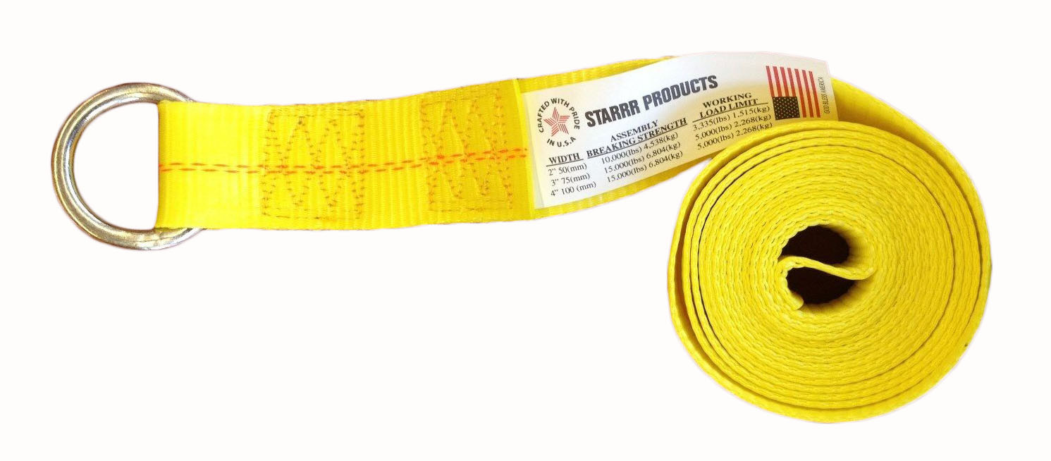 (20 pack) 2″ X 8FT LASSO STRAP, FOR TOWING, TOW DOLLY, WHEEL LIFT, AXLE, SLING