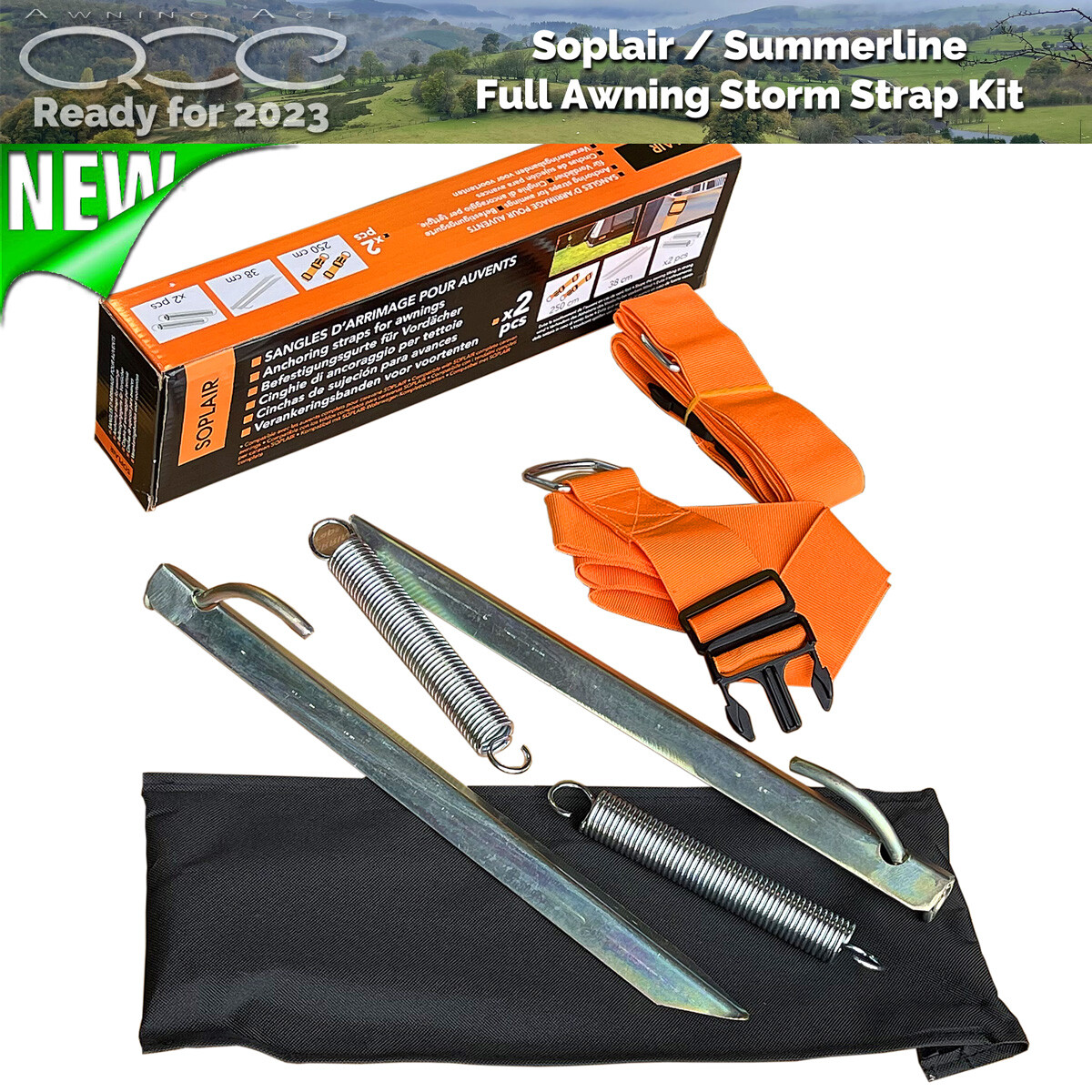 Soplair Summerline Traditional Awning Storm Strap Anchor Kit