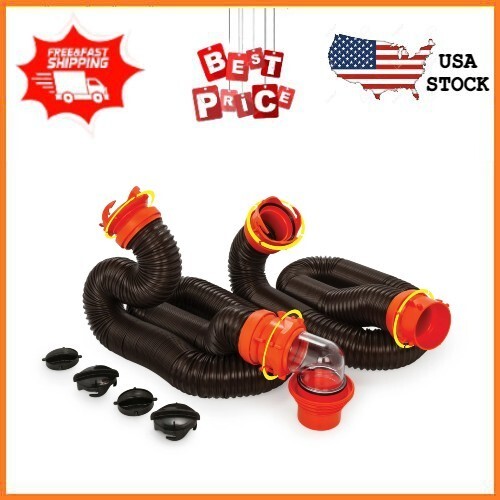 Camco RhinoFLEX 20-Feet RV Sewer Hose Kit – Multicolor, 23 Mils of Polyolefin