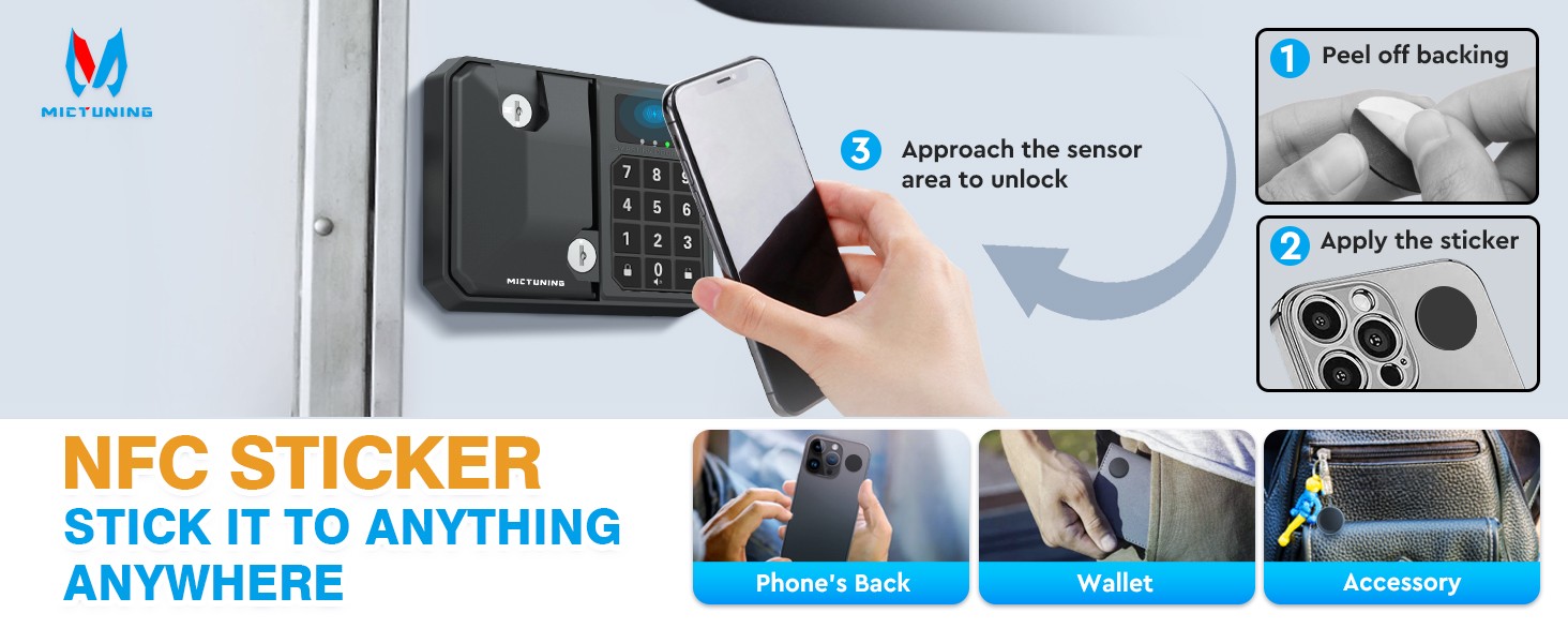 MICTUNING RL100 Wireless Keyless RV Door Lock Entry Keypad NFC RV Latch Lock Set