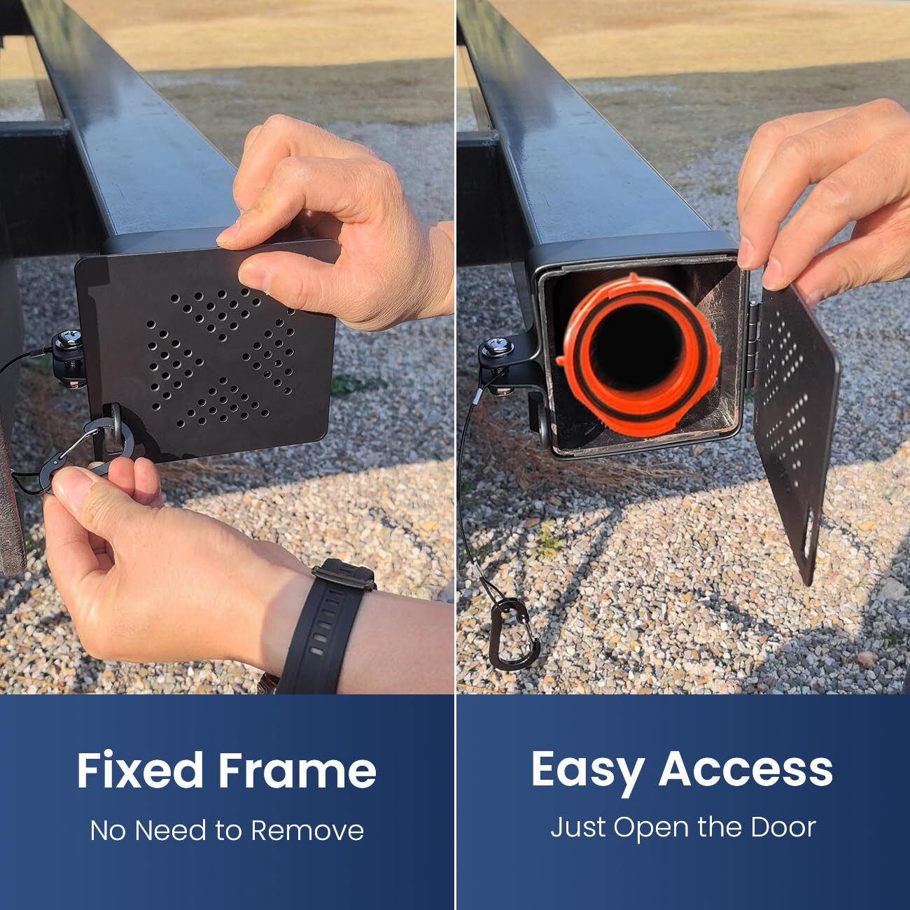 RV Bumper End Cap 4-Inch Square 2-Pack for Secure Sewer Hose Storage