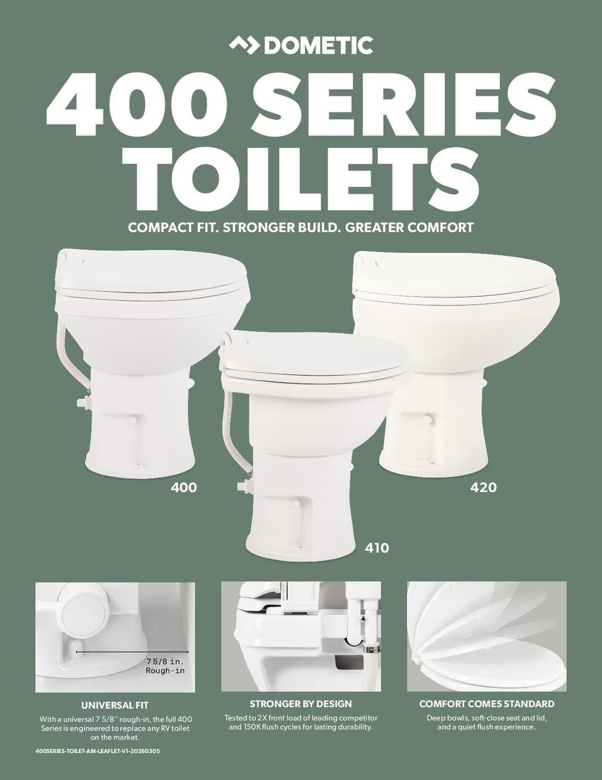 Dometic Genuine OEM Flush Ball Seal Kit 385311658, 300 and 400 Series Toilets