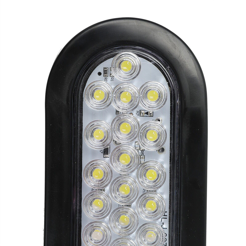 6″ Inch Oval 24 LED Stop Turn Reverse Backup Tail Truck Light Kit- 2 White+2 Red