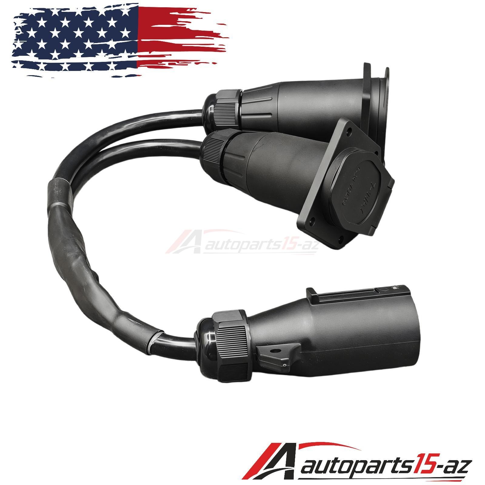 Universal 7 Way Y Splitter Trailer Adapter Harness For Pulling Slide USA!