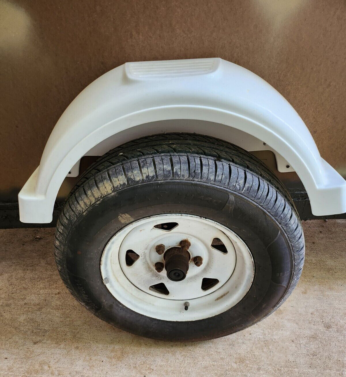 Set Of 2 Single Axle Trailer Fenders 13″ Wheels Tires Top Step Skirt Boat