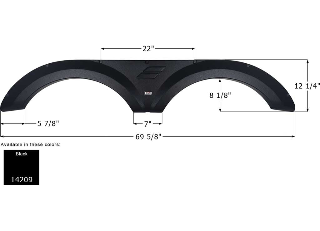 Icon 14209 Starcraft Tandem Fender Skirt FS4209 – Black