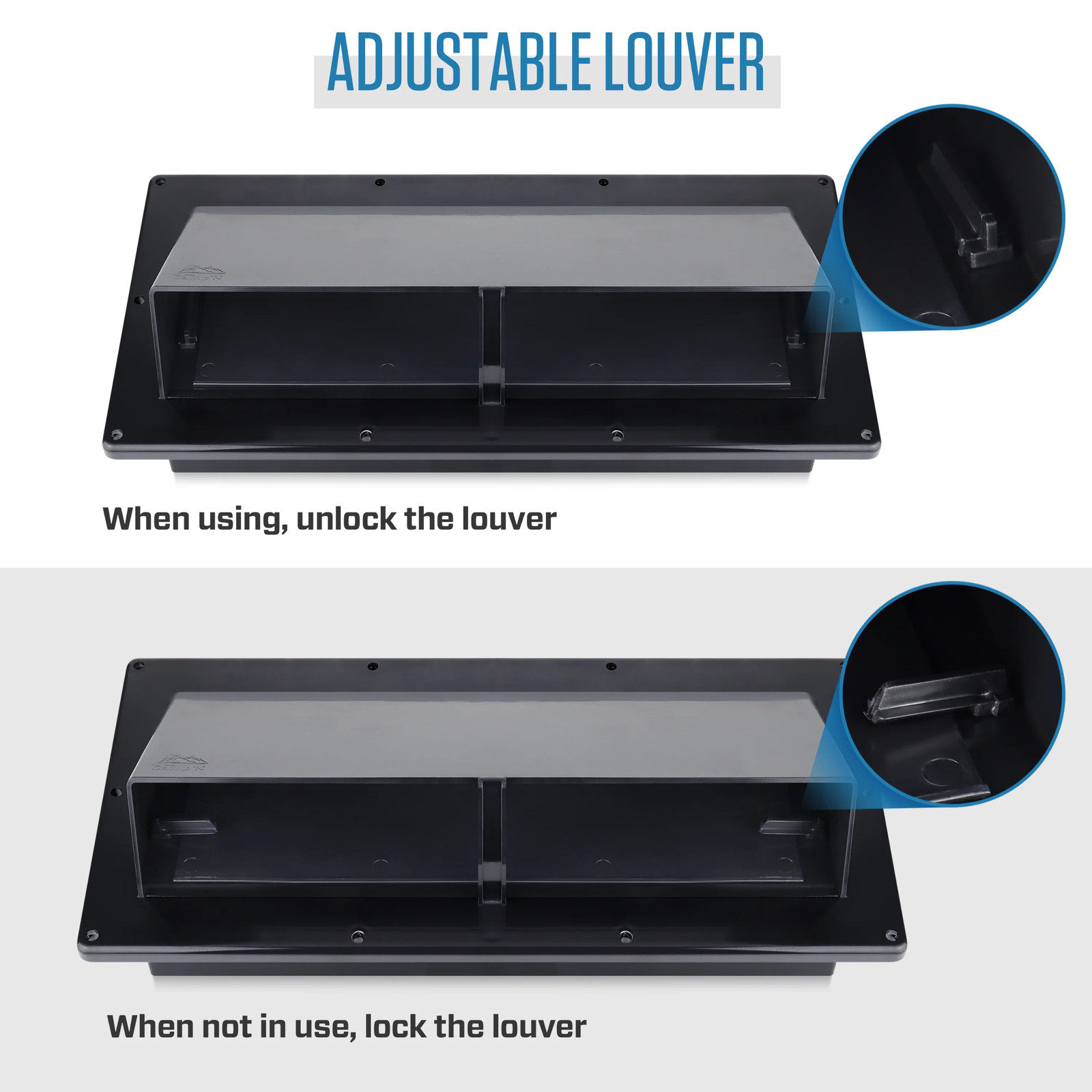 Mobile Home – RV Exterior Sidewall Range Hood Vent with Damper – Black – Camp’N