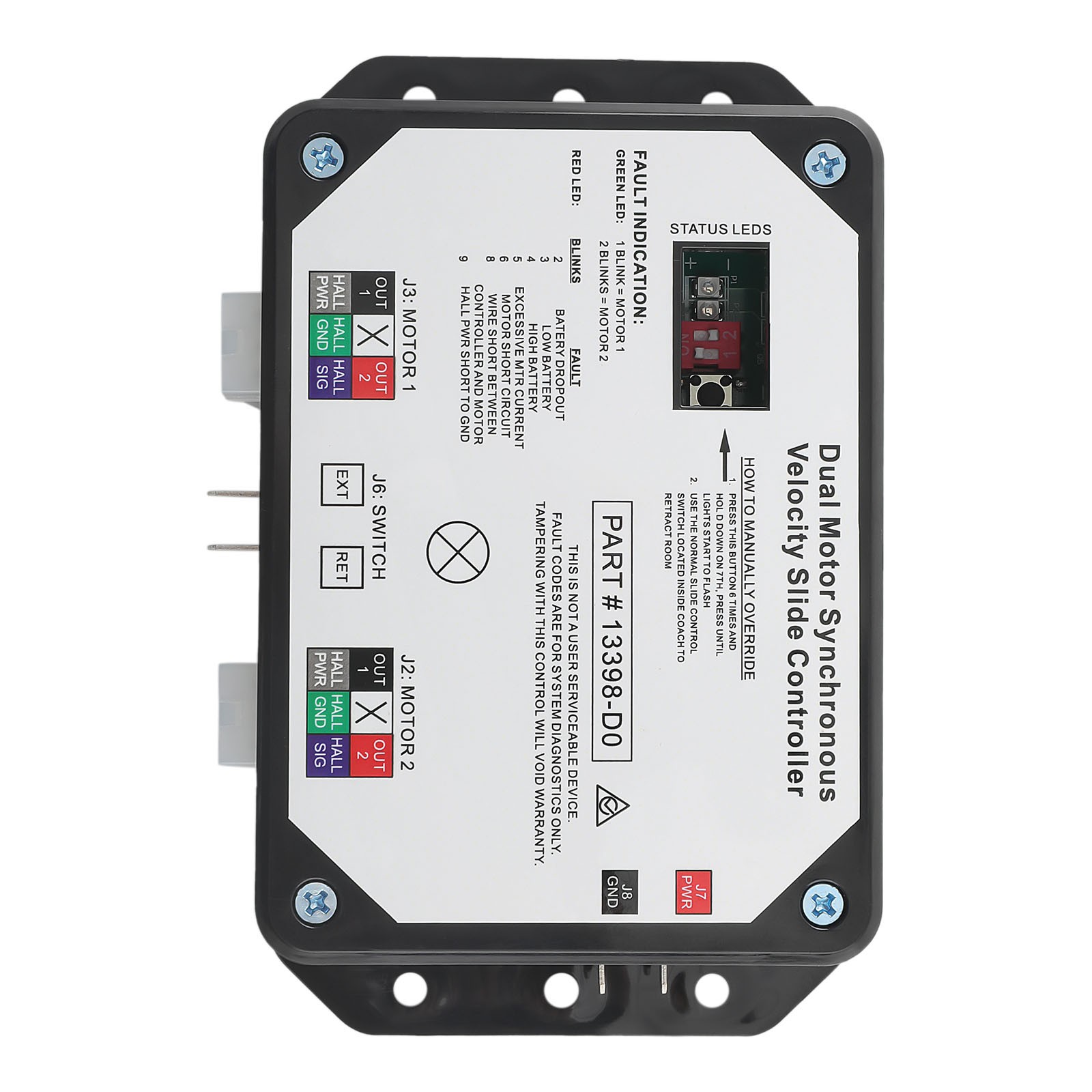 Dual Motor RV Slide Controller For Lippert V-Sync II In-Wall Slide-Outs 12V new
