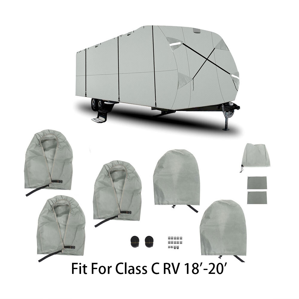 For 18′-30′ Camper Travel Trailer RV Cover Waterproof Anti-UV Non-Woven Fabric