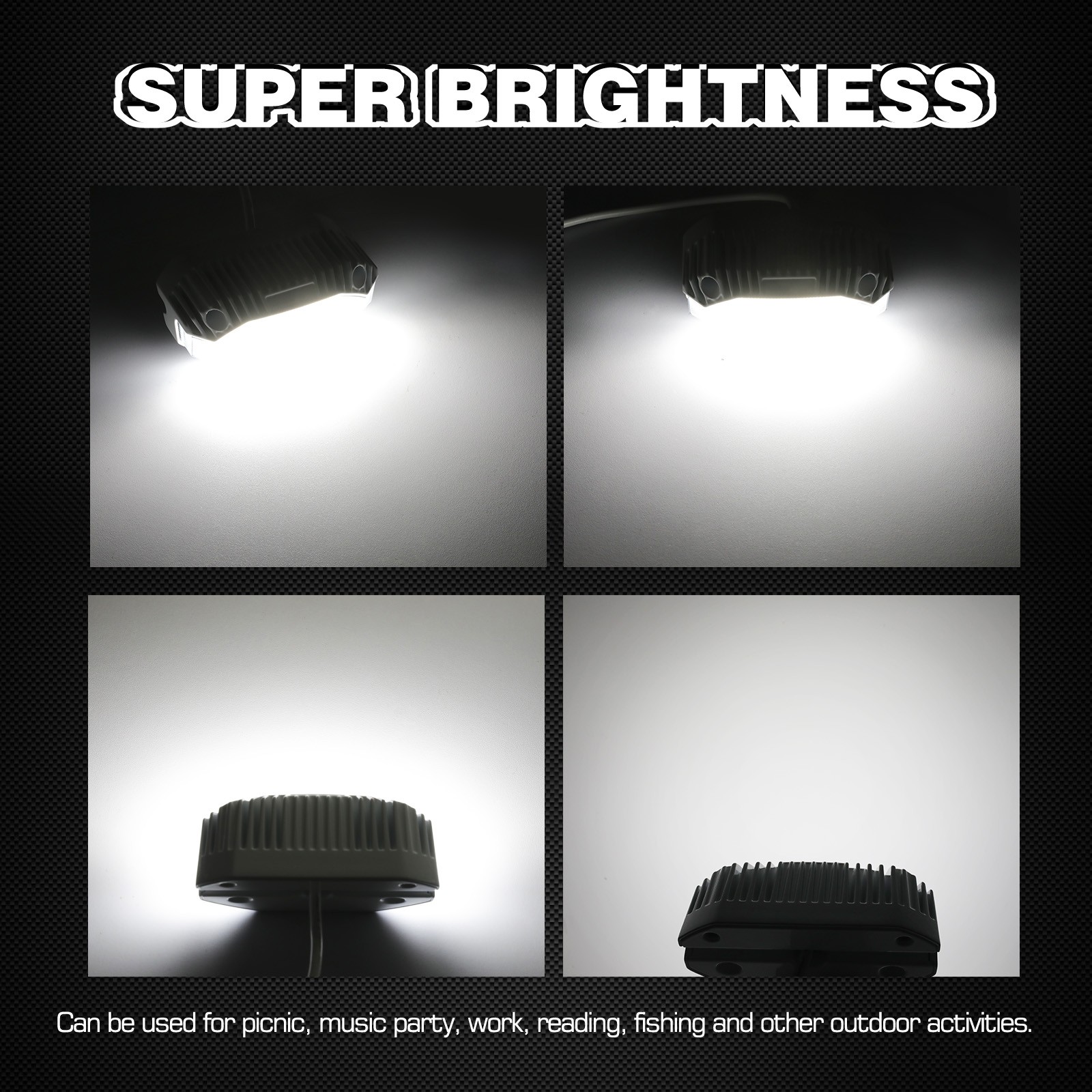 2Pcs 5″ RV Exterior 12W LED Porch Light Utility Camper Awning Lamp Trailer Boat