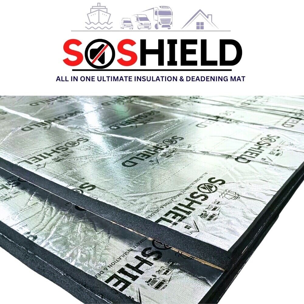 SOSHIELD 10mm Van Boat Insulation Liner Motorhome Sound Deadening Soundproofing