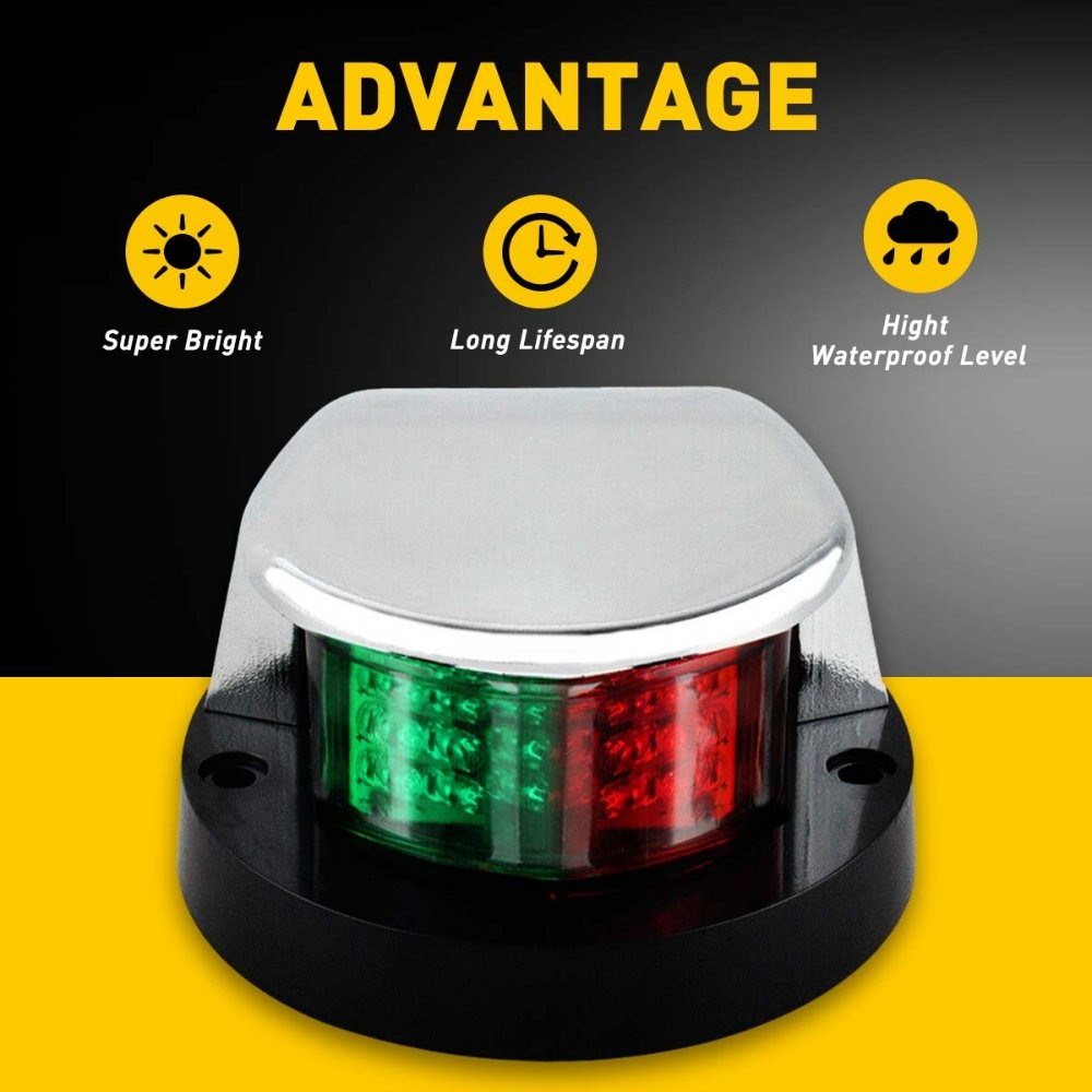1/2Set Boat Navigation Lights Red and Green LED Marine Navigation Light Boat Bow