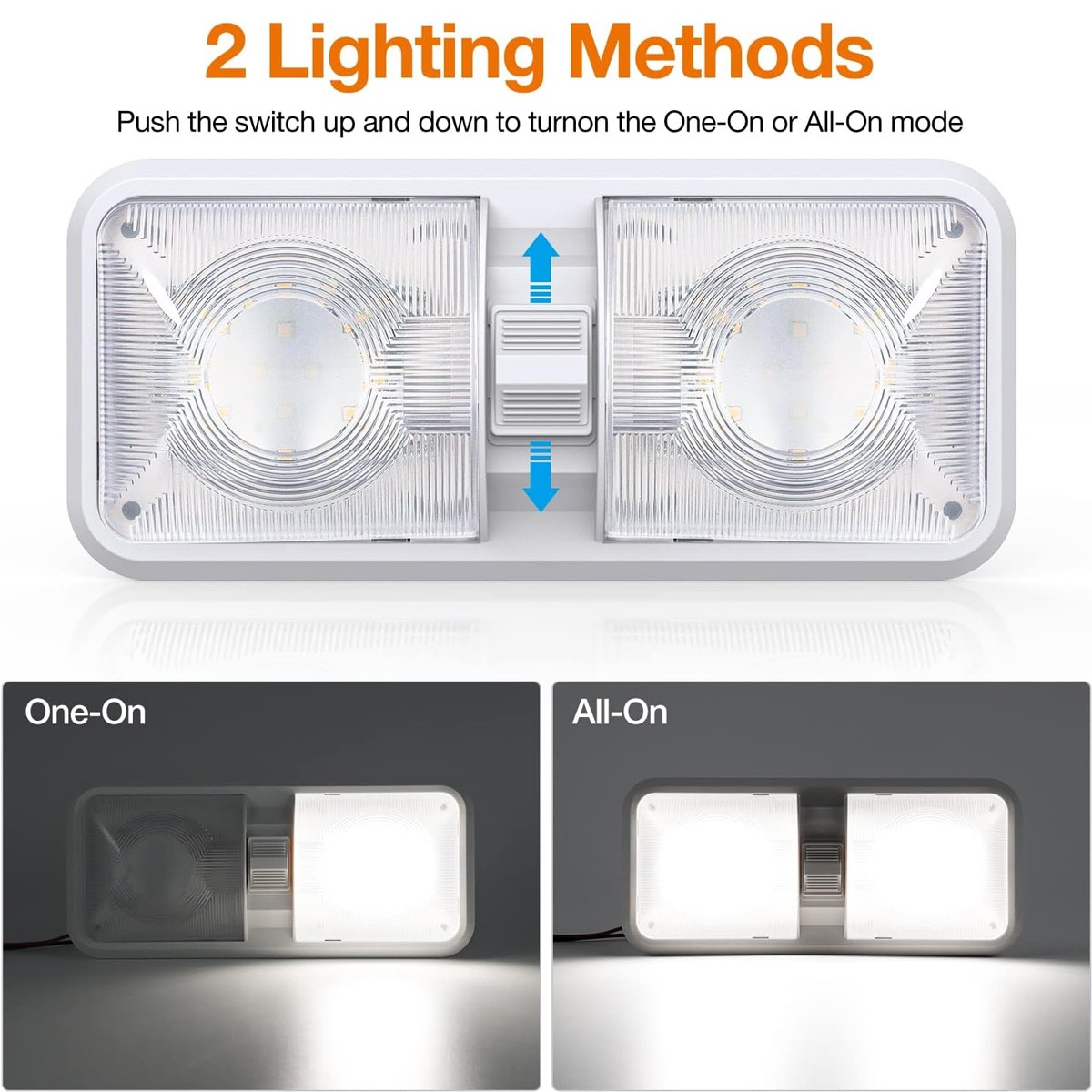 12V LED RV Ceiling Dome Light RV Interior Lighting for Trailer Camper Truck Boat
