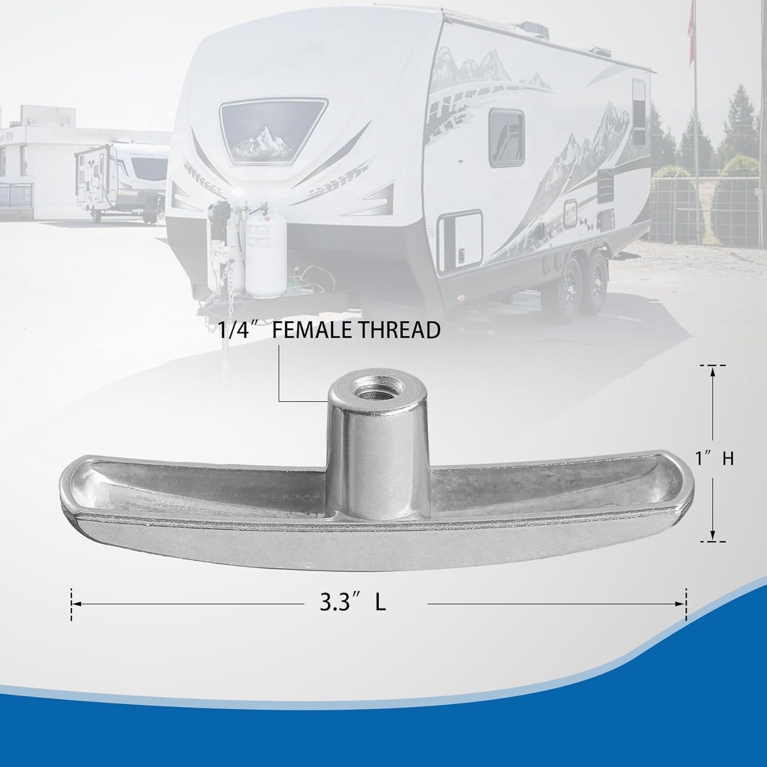 Universal Metal Replacement Handles for RV Waste Valves – Polished Silver Finish