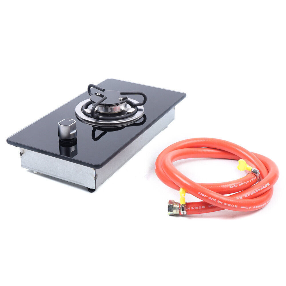 Boat Caravan RV Camper 1 Burner Gas Cooktop LPG Gas Stove Hob W/Tempered Glass