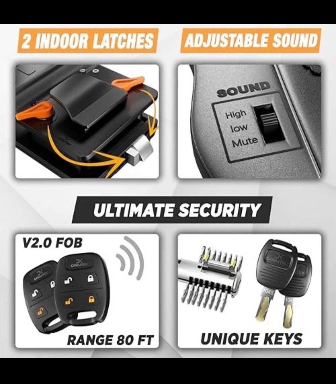 RV Keyless Entry Lock 10 Digits V2.0 w/ Fobs & Keys – Fits 3.75″ x 2.75″ Locks