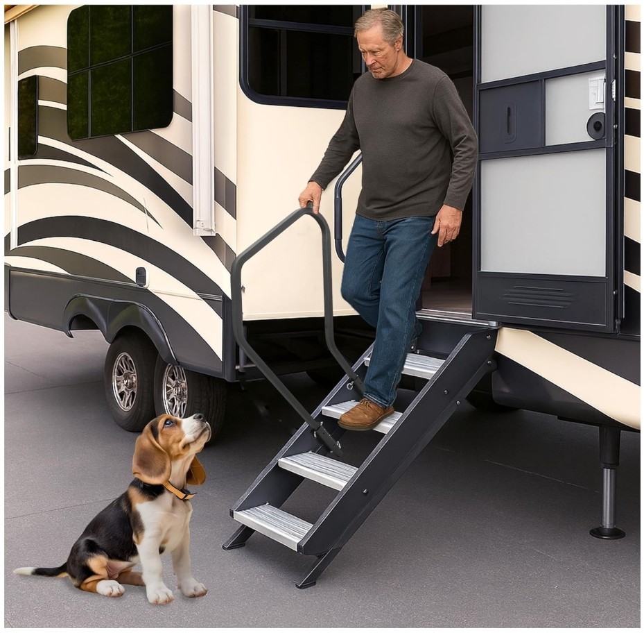 RV Handrail Compatible with Any Generation 3 Triple Or Quad Solid Step for 5th