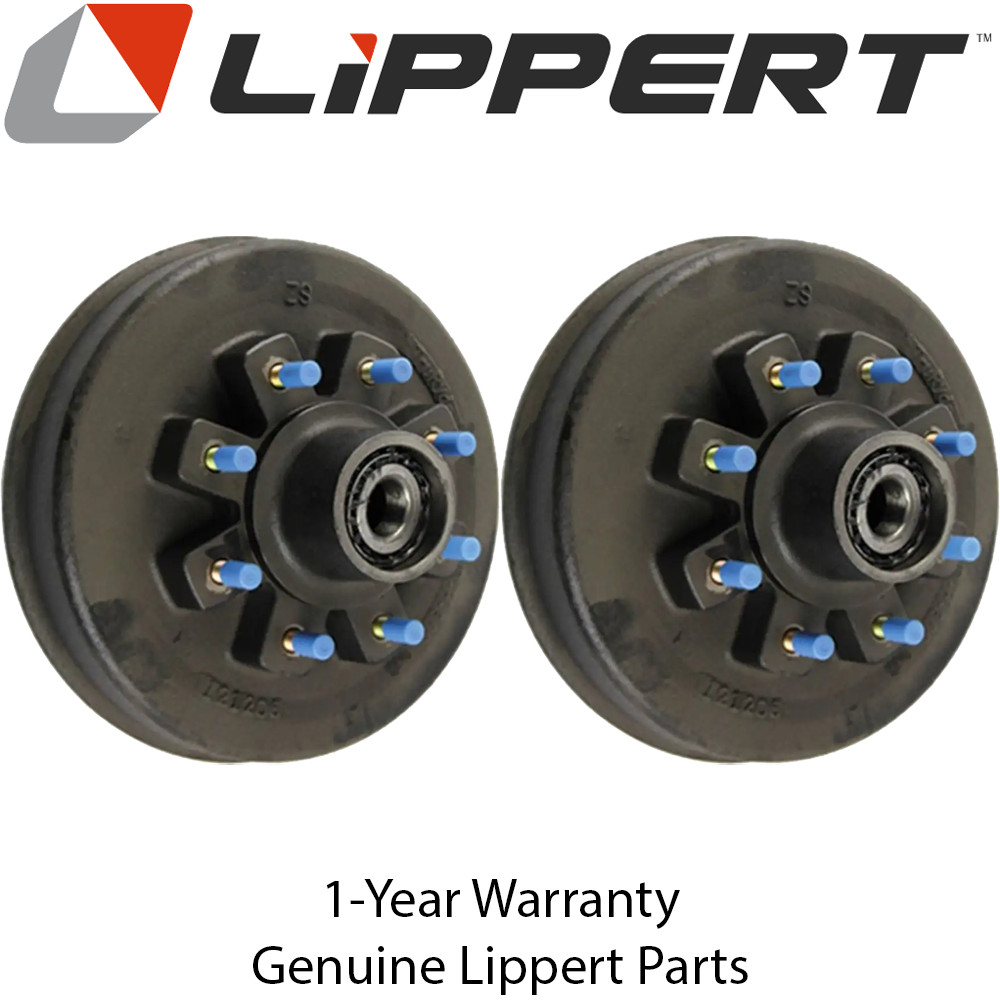 Lippert 12″ Threaded Hybrid 8K Hub Pair 8-on-6.5″ 5/8″ Stud – Fits Dexter, Alko