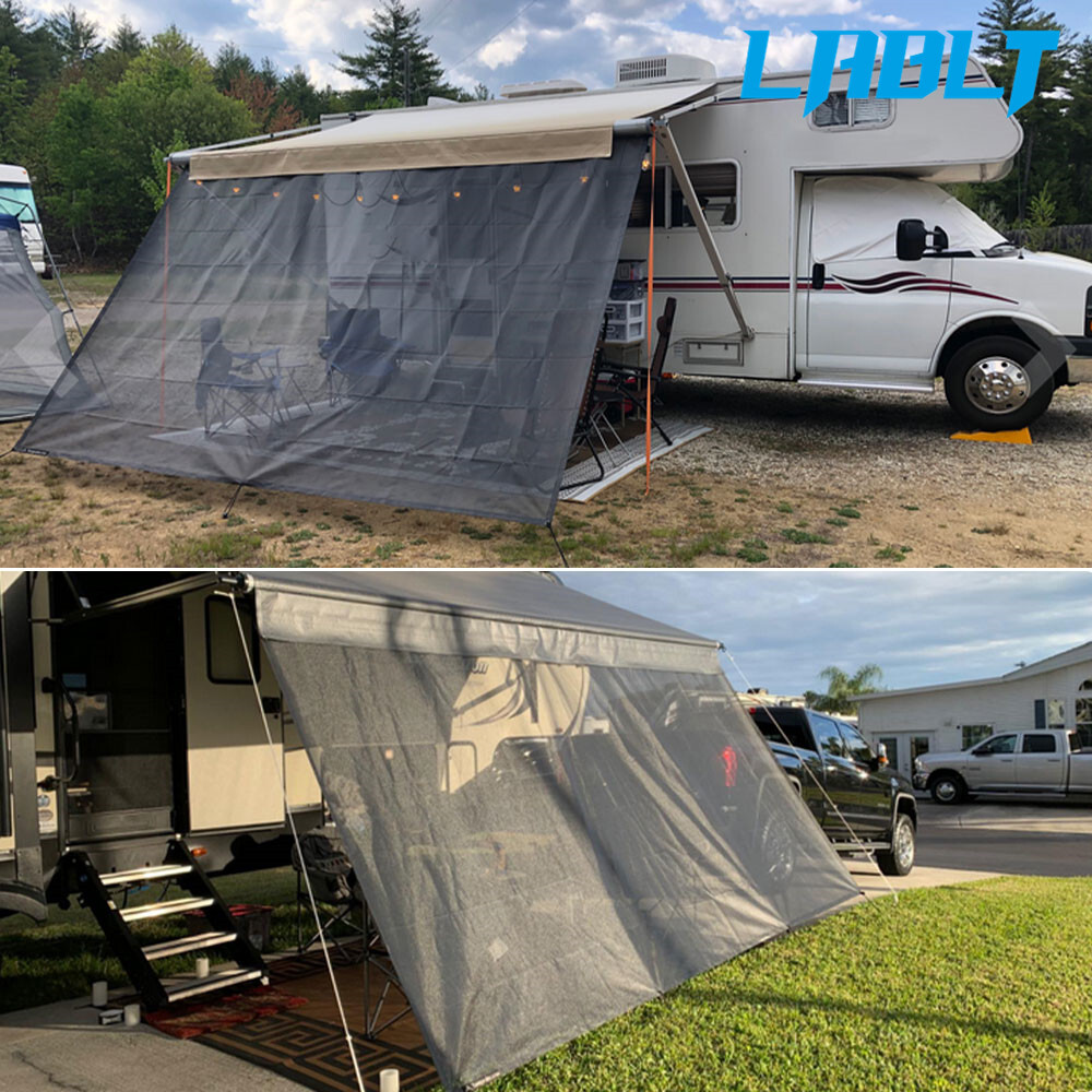 LABLT RV Awning Sun Shade Screen Mesh for Camper Trailer Canopy UV Sun Blocker