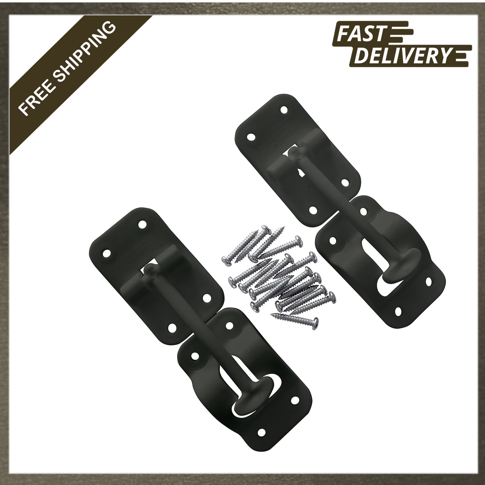 3 1/2 Inch RV Door Holder and Latch T Style Black 2 Pack for Camper and Trailer