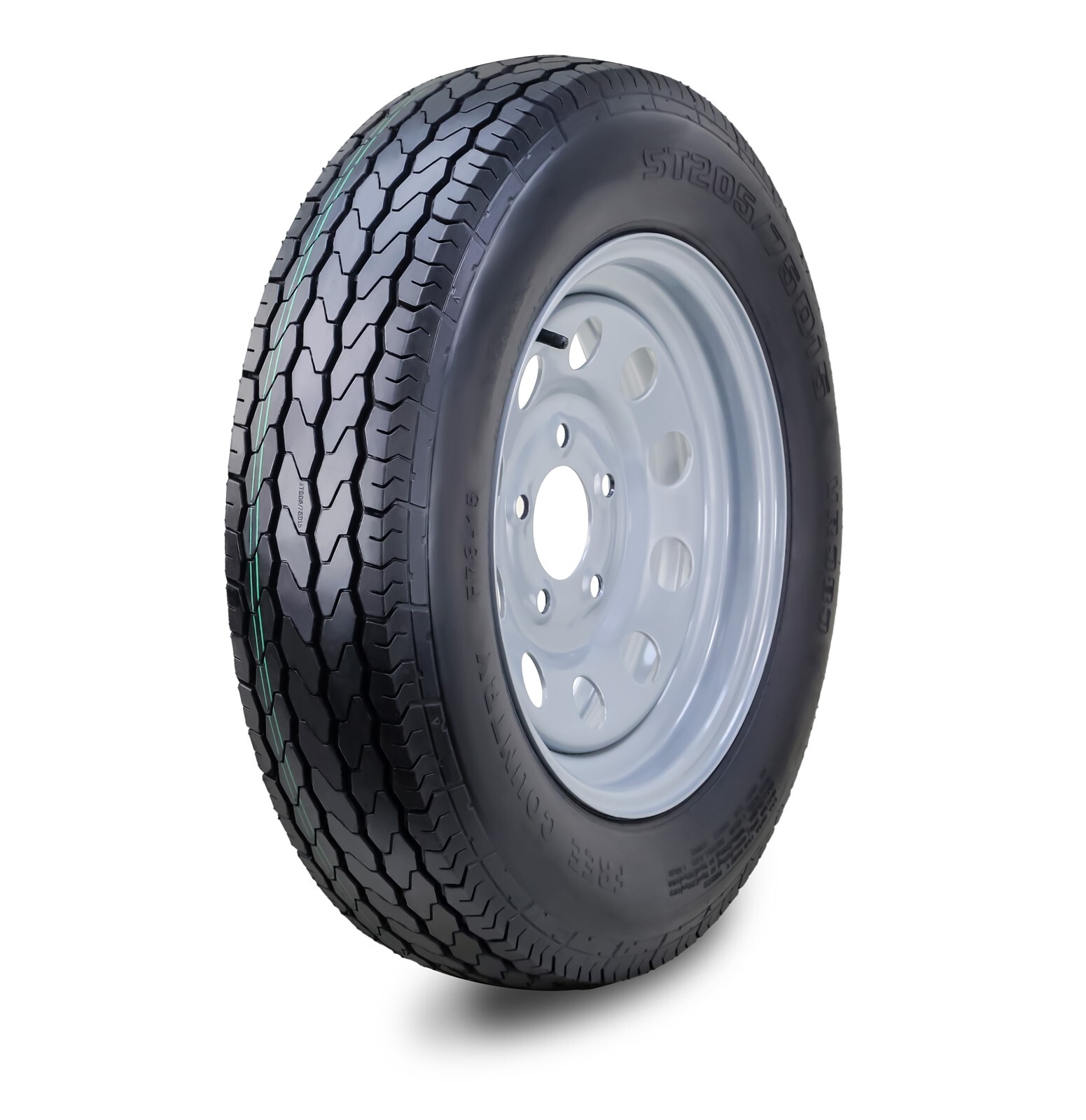 Free Country Trailer Tire Rim ST205/75D15 6-Ply Silver Mod Rim 5 Lug on 4.5″