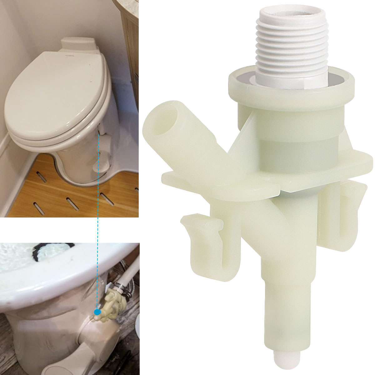 For Dometic Pedal Flush Toilet Water Valve RV #385311641 300 310 320 Upgraded US