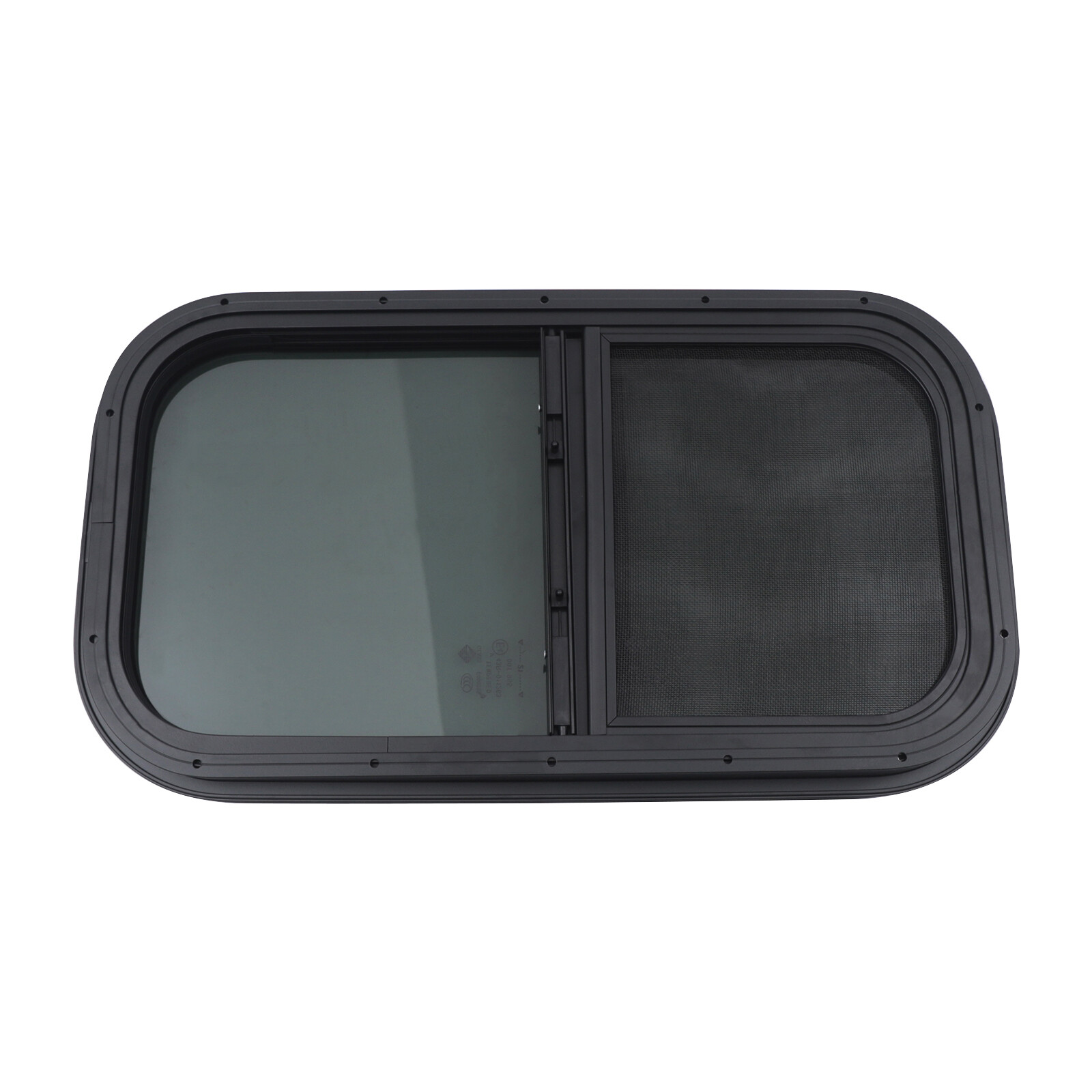 New Vertical Sliding Black RV Window 12”x22” Wall Includes Mounting Ring