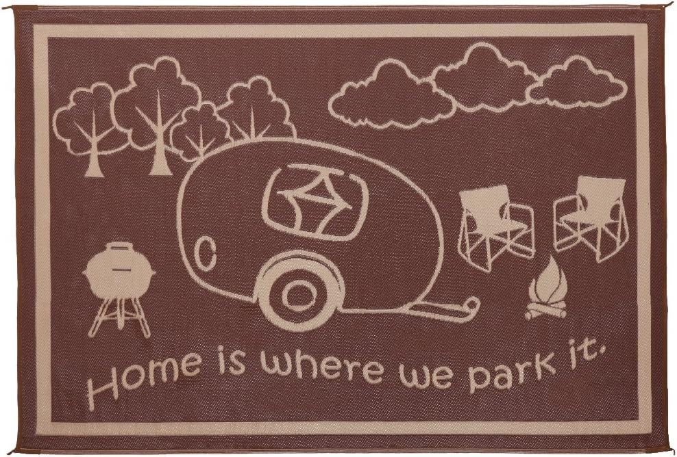 Lightweight and Stylish 8′ x 11′ Reversible Mat – Perfect for Gardens & RVs