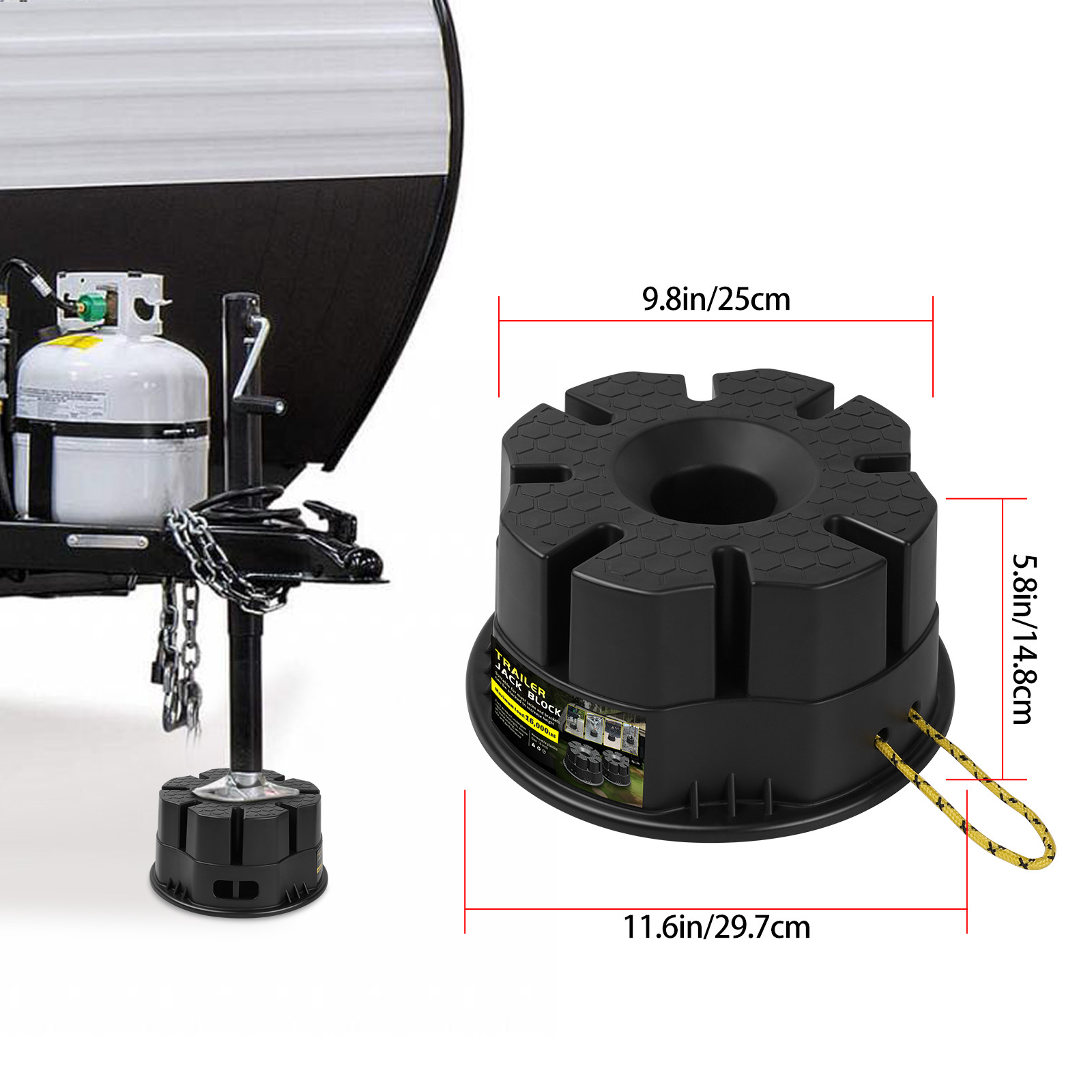 16000lb 4 Trailer Jack Blocks Heavy-Duty RV Stabilizer Leveling Block/Jack Stand