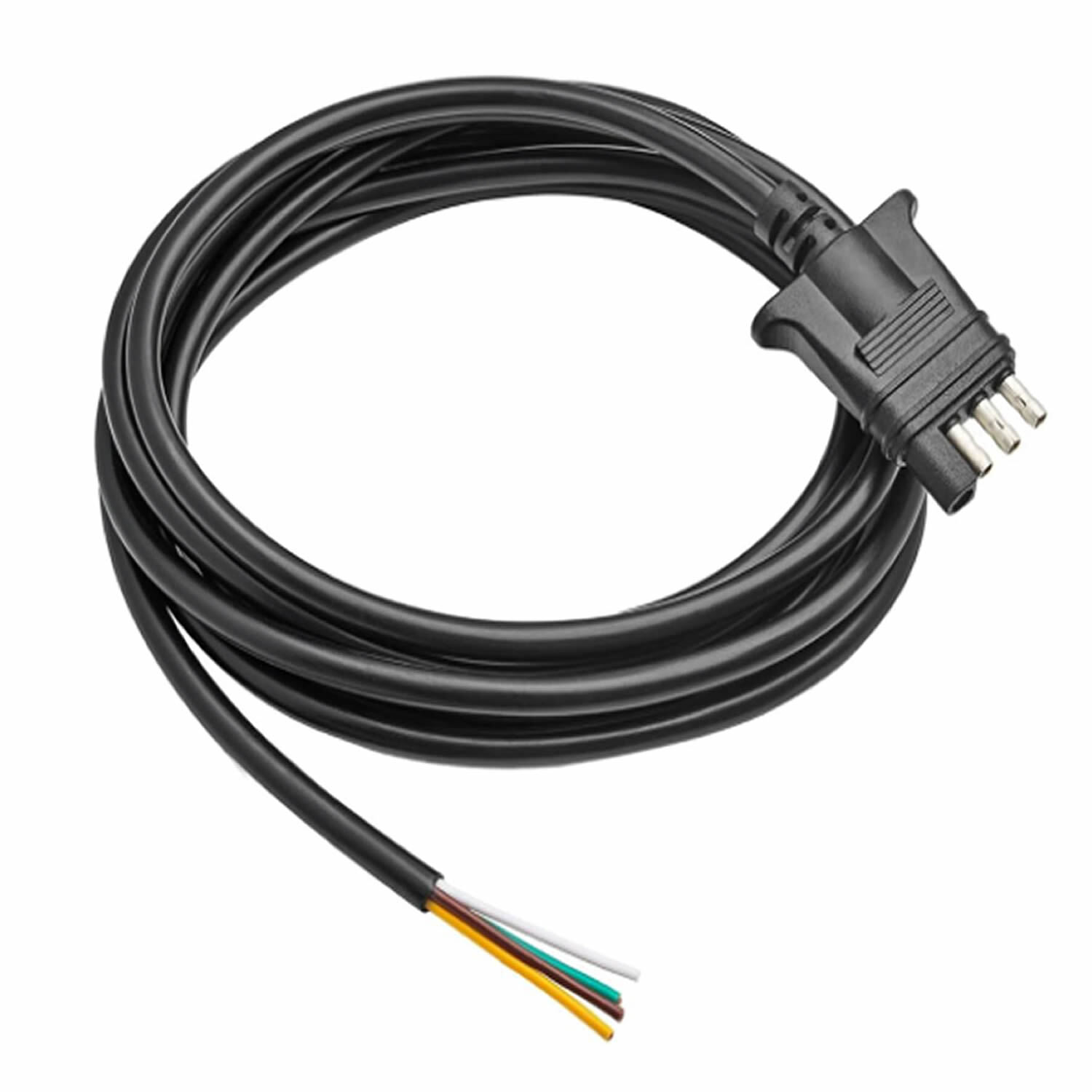 4-Way Trailer Wiring Harness 10 ft Wires 4-Pin Insulated Stranded Jacketed Cable