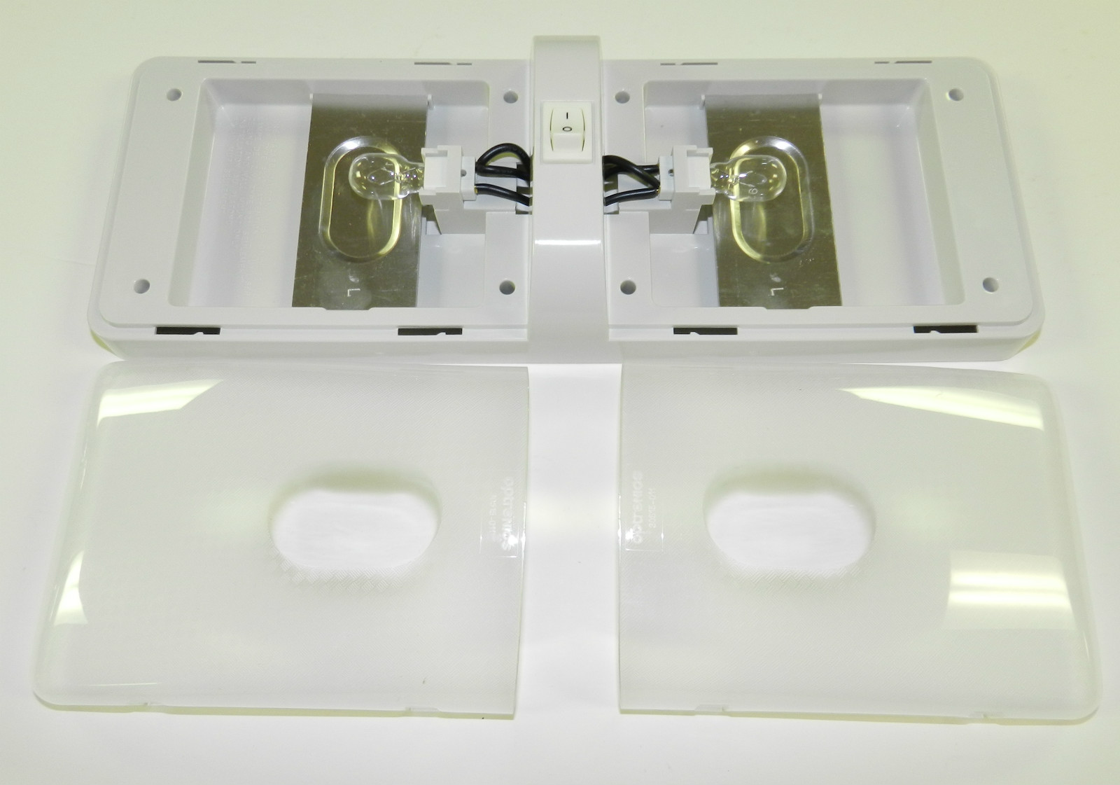 (1) Double Dome Cargo Light 12V Ceiling Interior Camper RV Trailer Incandescent