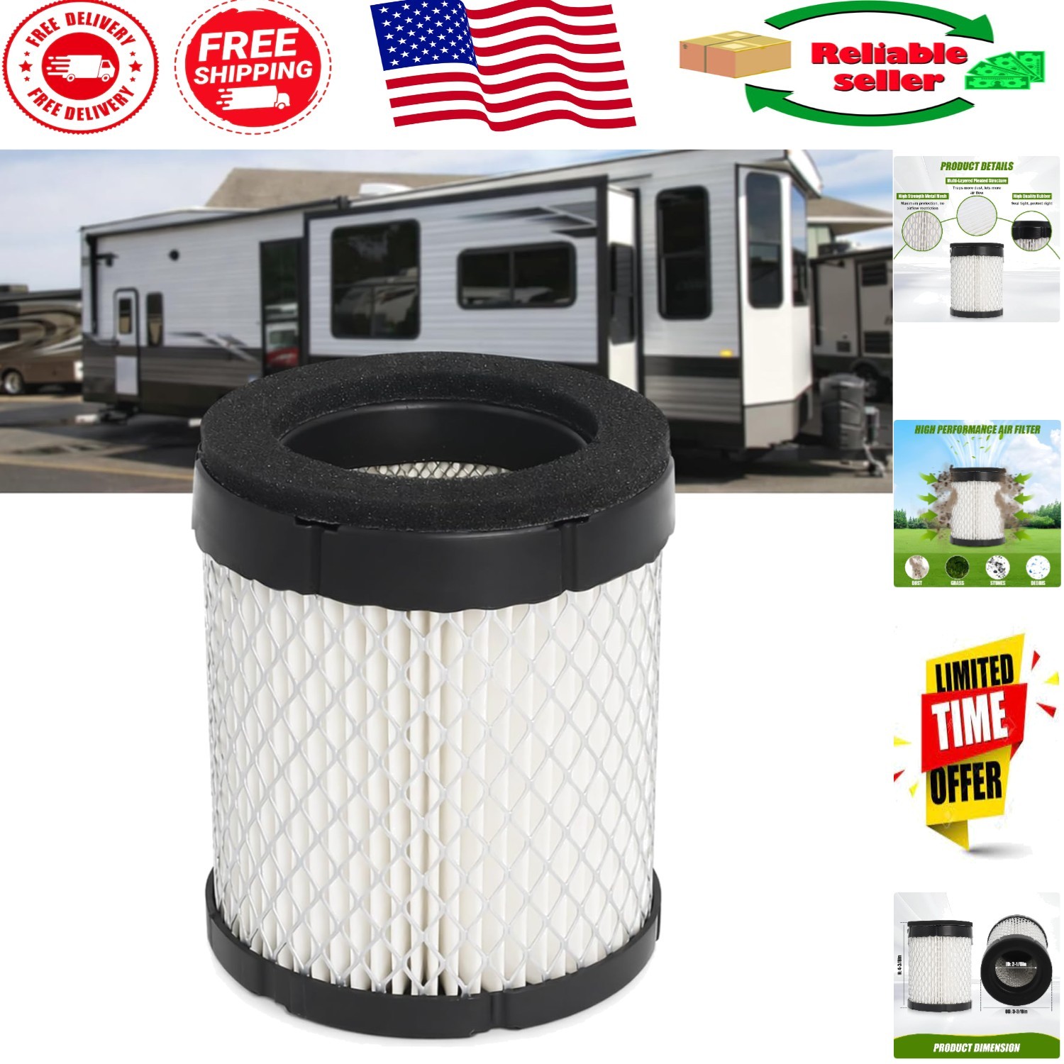 140-3280 Air Filter for Onan 3600-4000 RV Generators – Non- Replacement