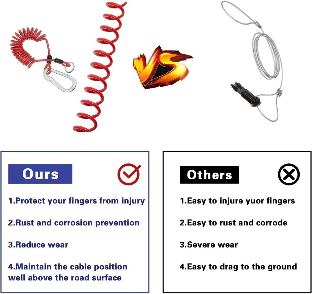 Trailer Breakaway Switch 4Ft Trailer Break Control kit Electric Brake Switch Red
