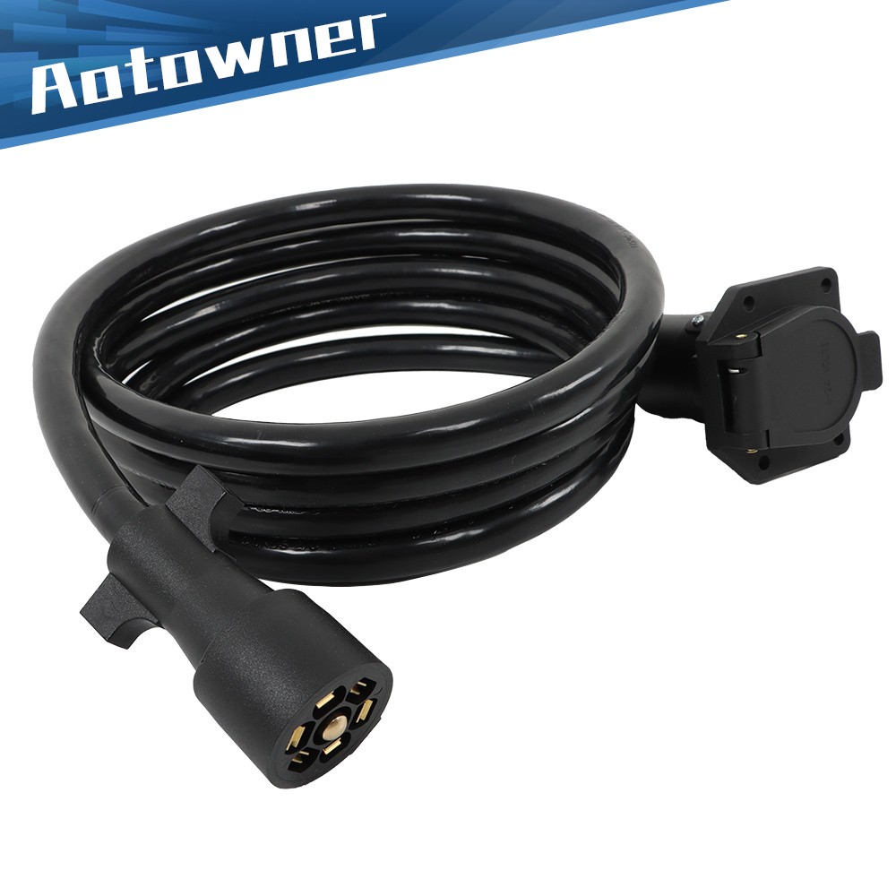7-Way 7-Pin 10FT Trailer Extension Cord Camper Truck Blade Molded RV Cable Wire
