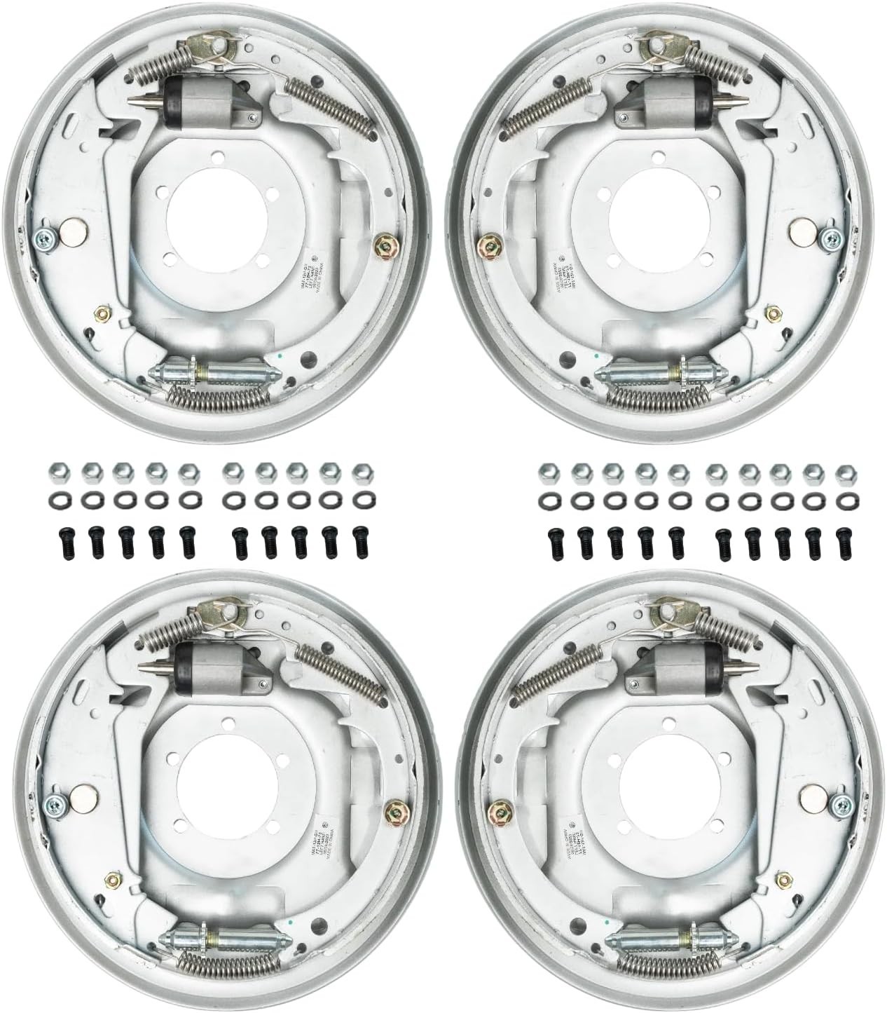 4-Pack 12″x2″ Hydraulic Trailer Brakes Fits 7K Axle –Free Backing Marine Coated