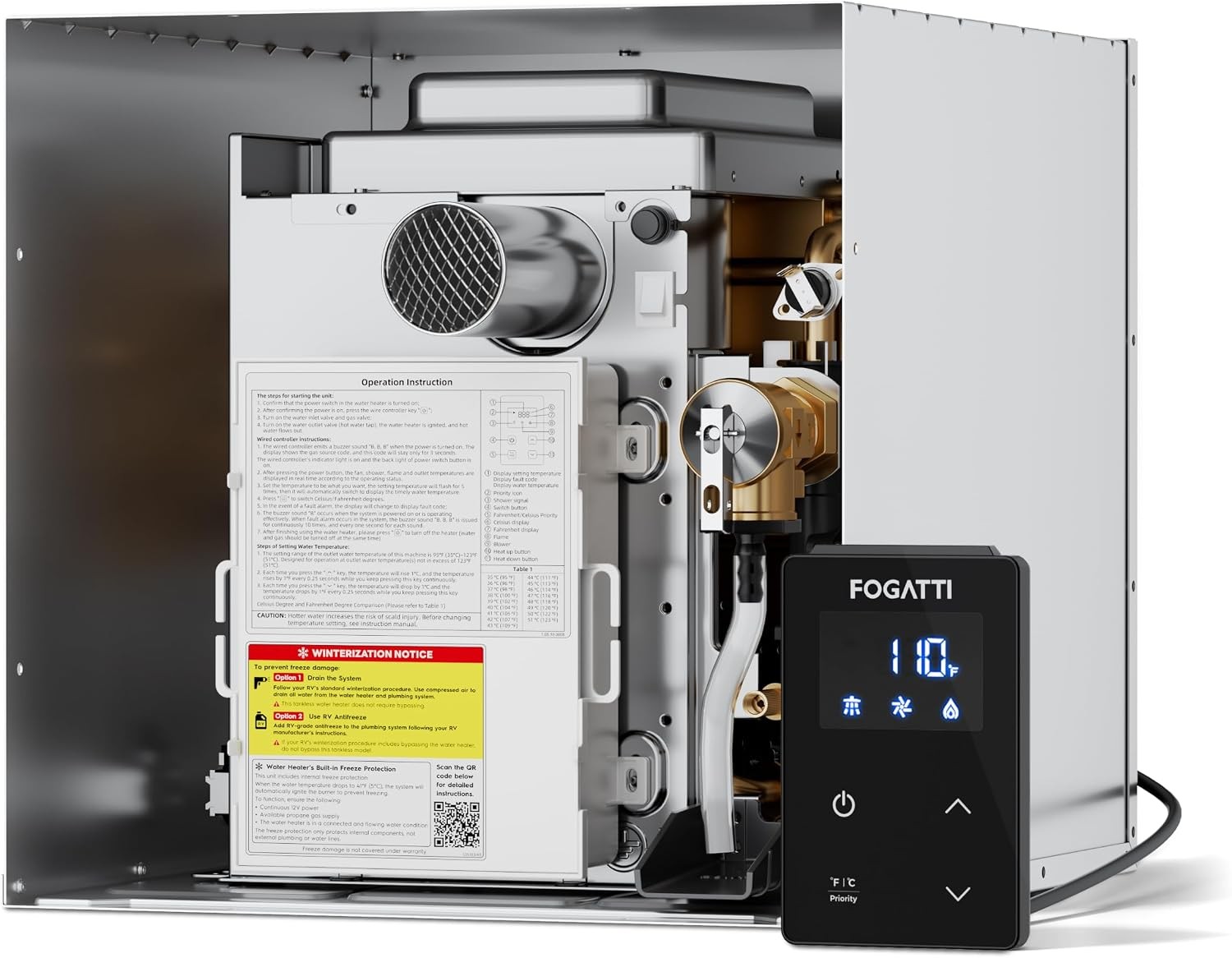 FOGATTI FS07B1S RV Tankless Water Heater InstaShower 7 On Demand Camper-Trailer