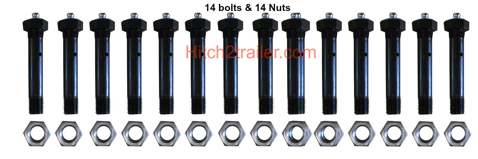 14 pcs KIT 3500# Trailer Axle Spring Shackle Grease Type Eye “wet” Bolt 9/16 x3